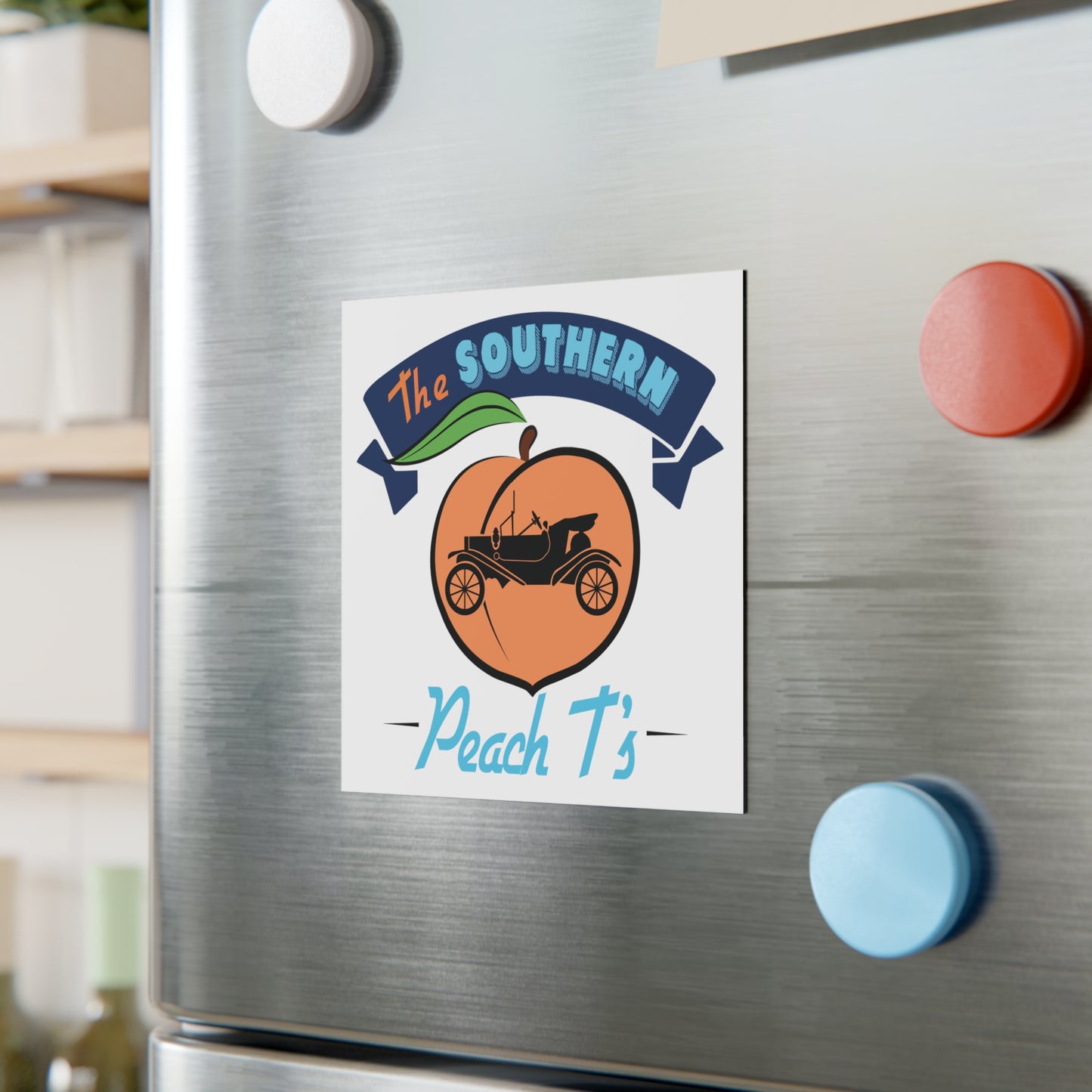 The Southern Peach T's Square Magnet