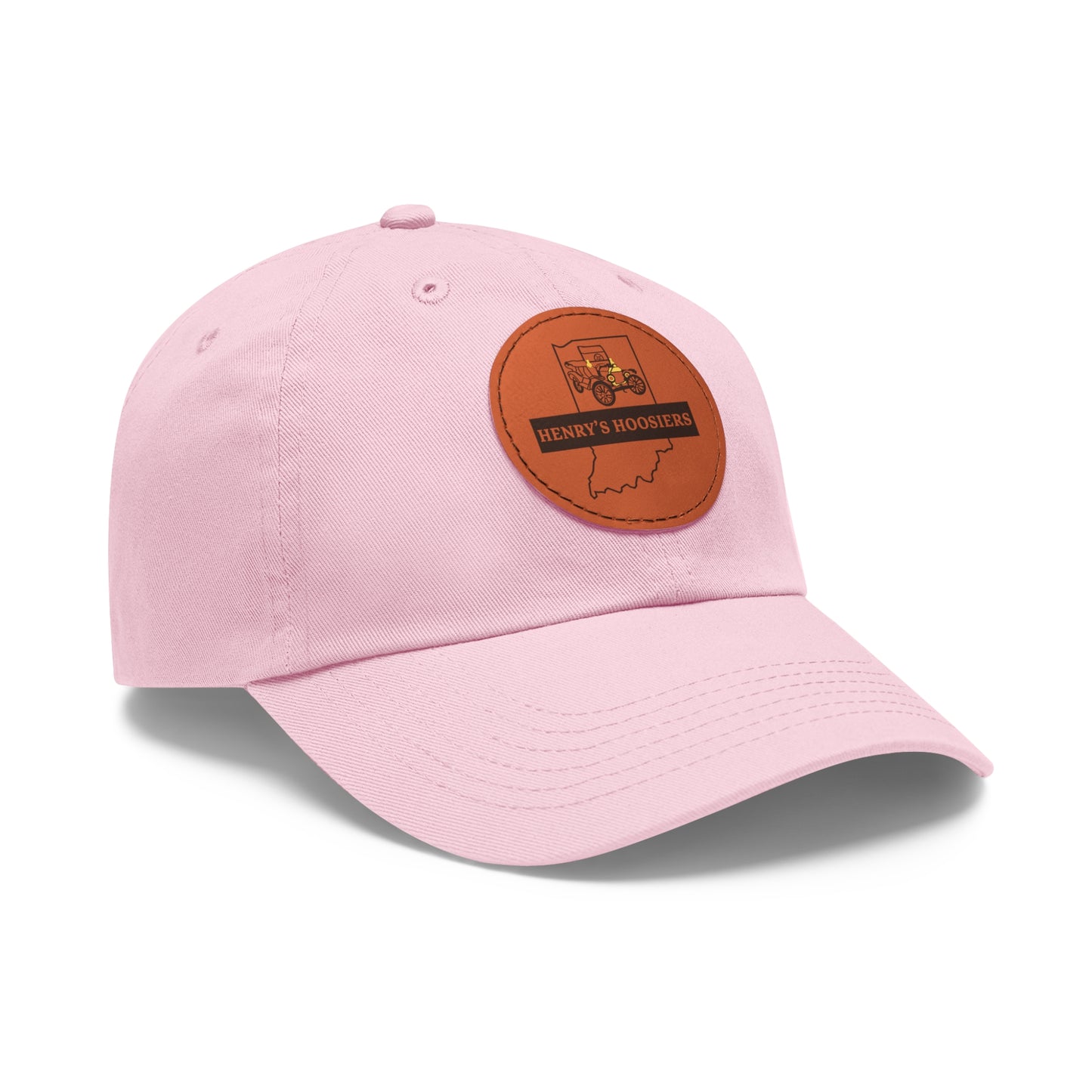 Henry's Hoosiers Dad Hat with Leather Patch (Round)