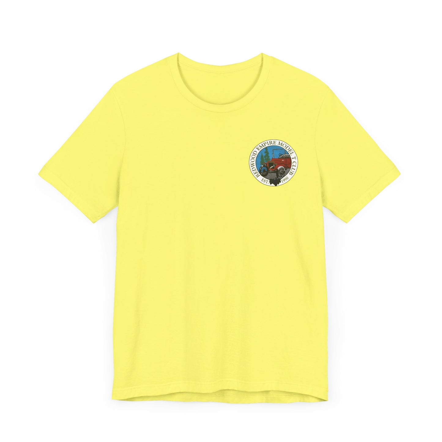 Redwood Empire Model T Club (single small front logo) Unisex Short Sleeve Tee - Outdoor Graphic T-Shirt
