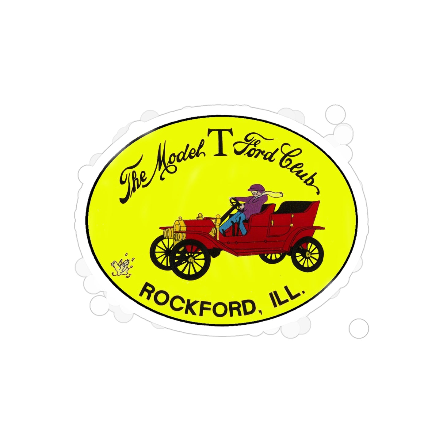 Rockford Model T Ford Club Transparent Outdoor Stickers, Die-Cut, 1pcs