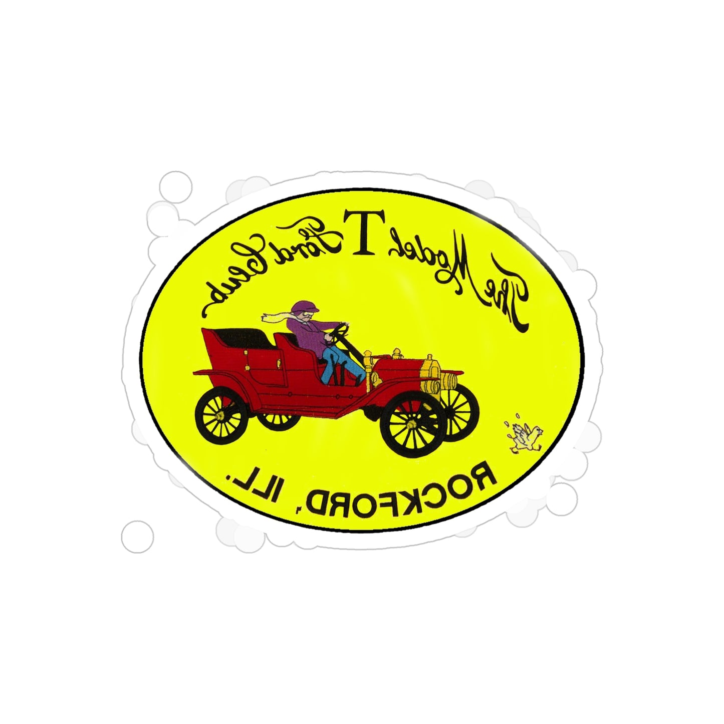 Rockford Modet T Ford Club (for inside of windshield) Transparent Outdoor Stickers, Die-Cut, 1pcs