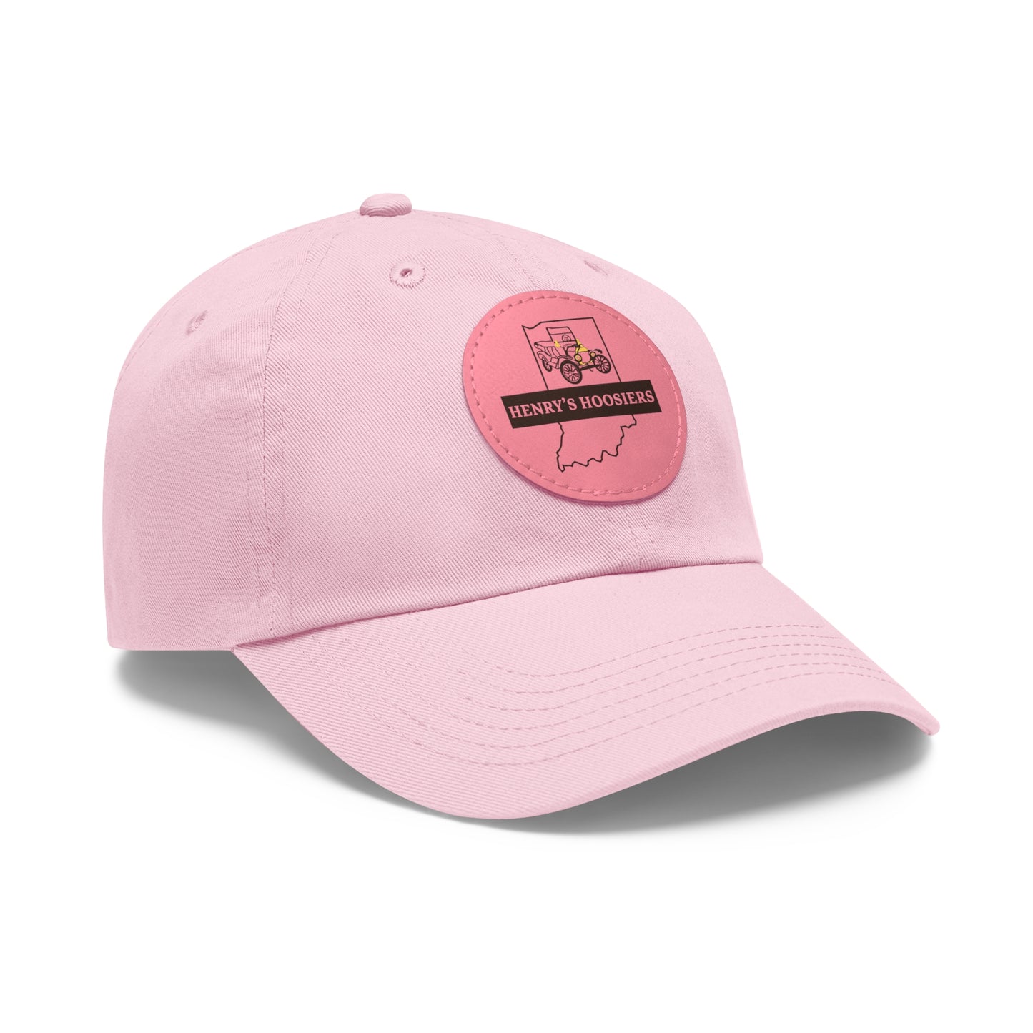Henry's Hoosiers Dad Hat with Leather Patch (Round)