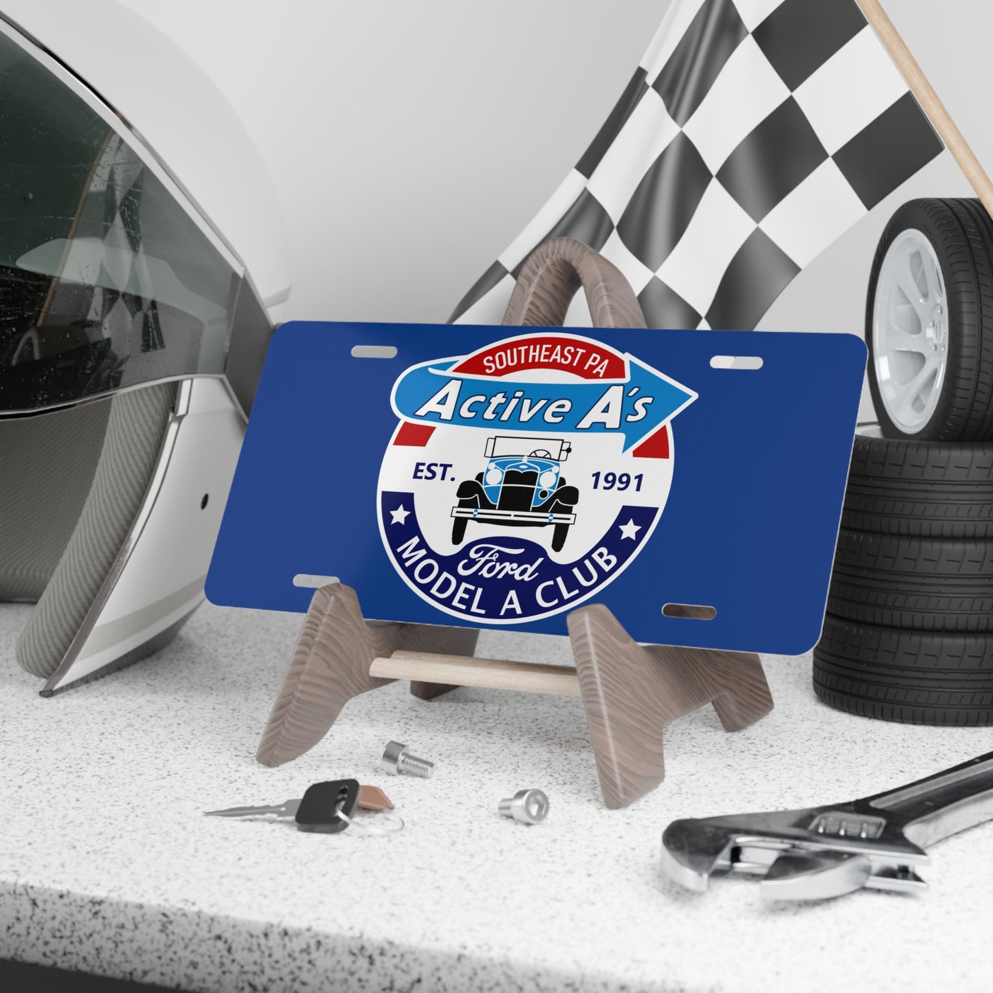 Active A's Ford Model A Club Vanity License Plate — Southeast PA Est. 1991