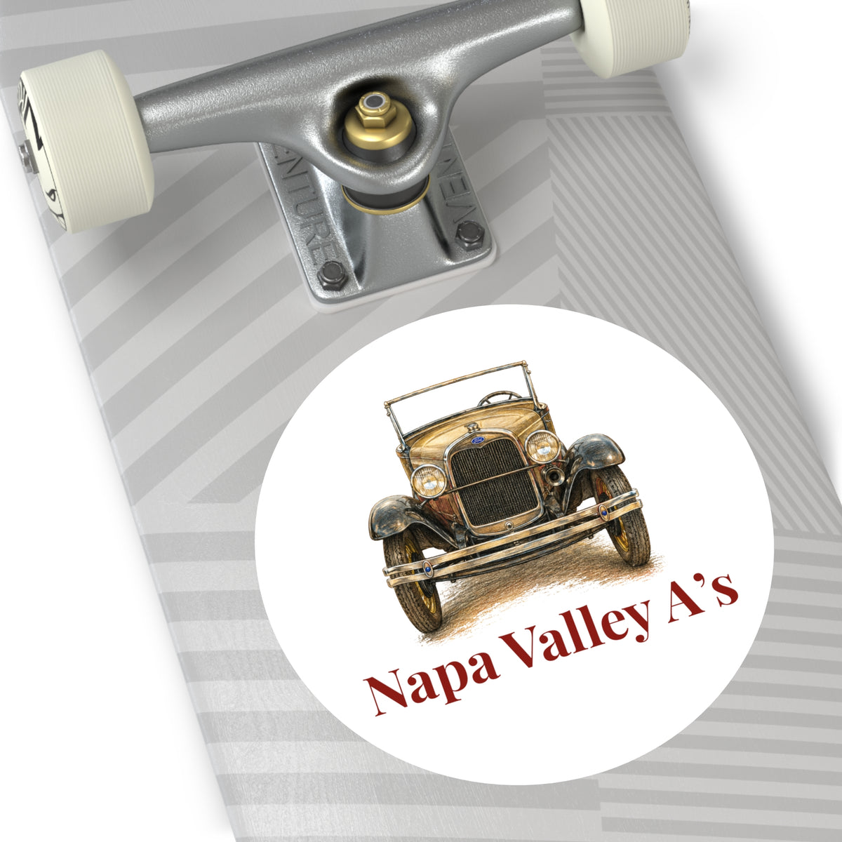 Napa Valley A's Round Vinyl Sticker — Great for Windshields!