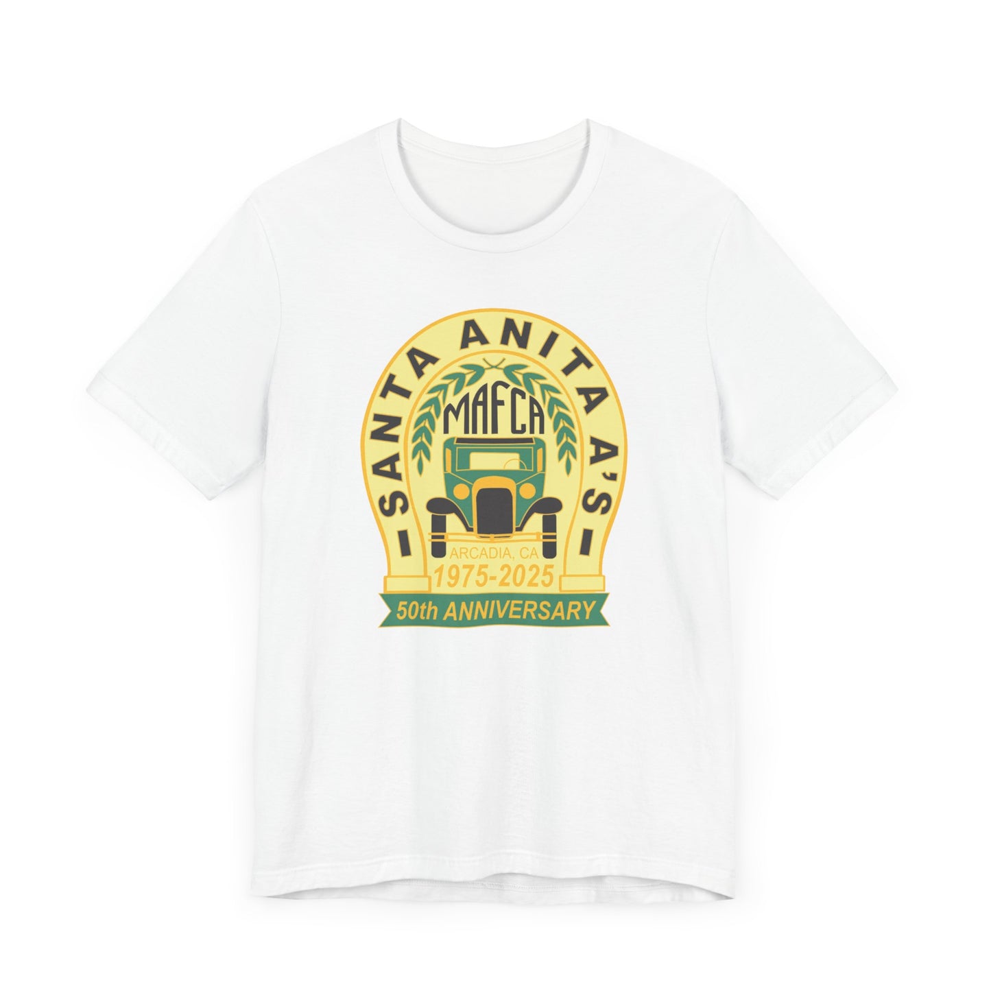 Santa Anita A's MAFCA 50th Anniversary (front logo) Unisex Jersey Tee