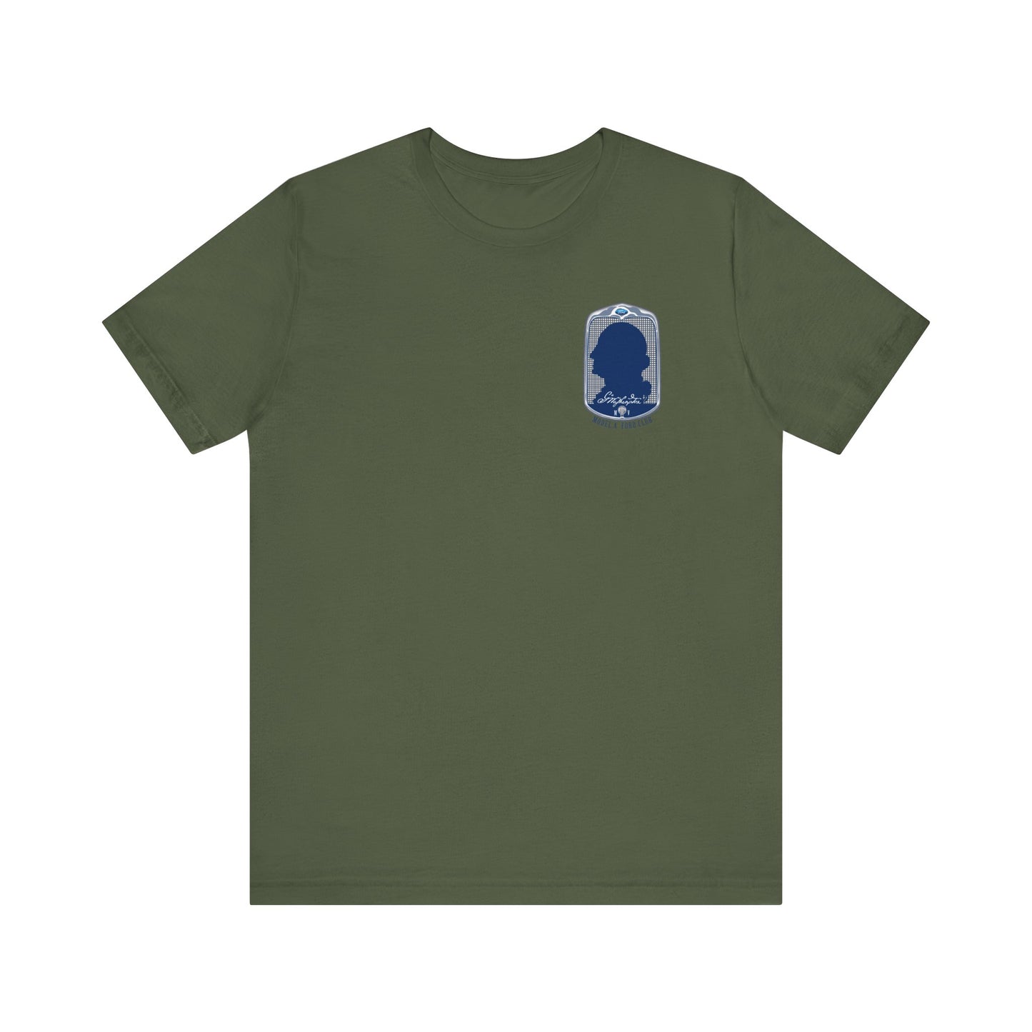 George Washington Model A Ford Club (front and back blue logo) Unisex Jersey Short Sleeve Tee