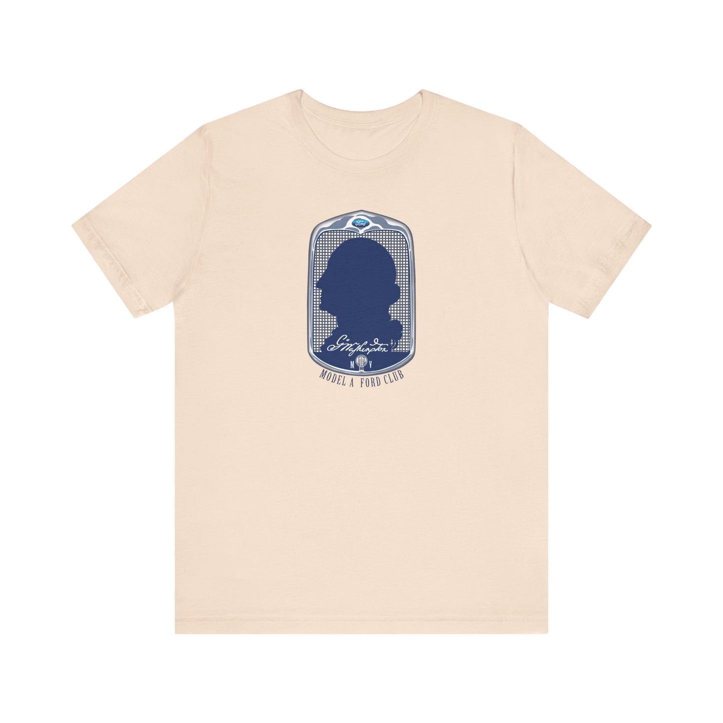 George Washington Model A Ford Club (front blue logo) Unisex Jersey Short Sleeve Tee