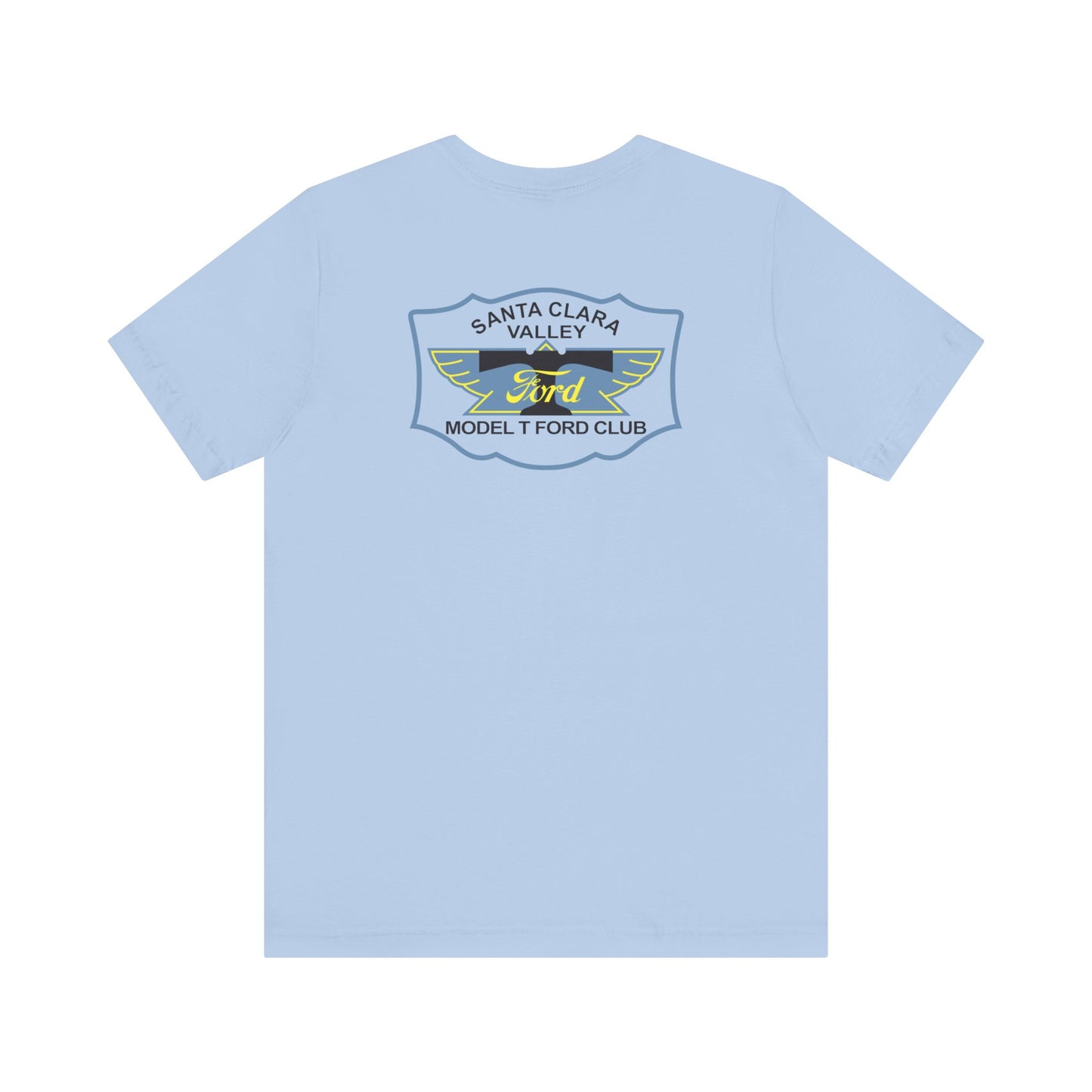 Santa Clara Valley Model T Ford Club (front and back print) Unisex Jersey Short Sleeve Tee