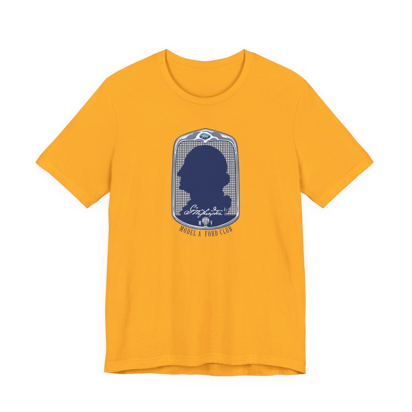 George Washington Model A Ford Club (front blue logo) Unisex Jersey Short Sleeve Tee