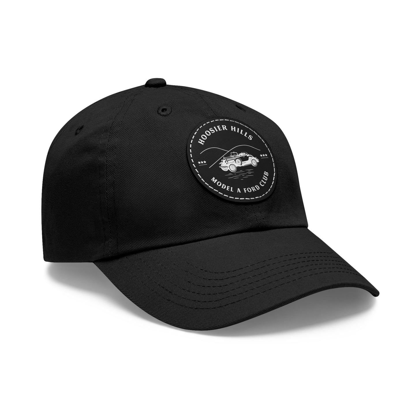 Hoosier Hill Model A Ford Club Dad Hat with Leather Patch (Round)