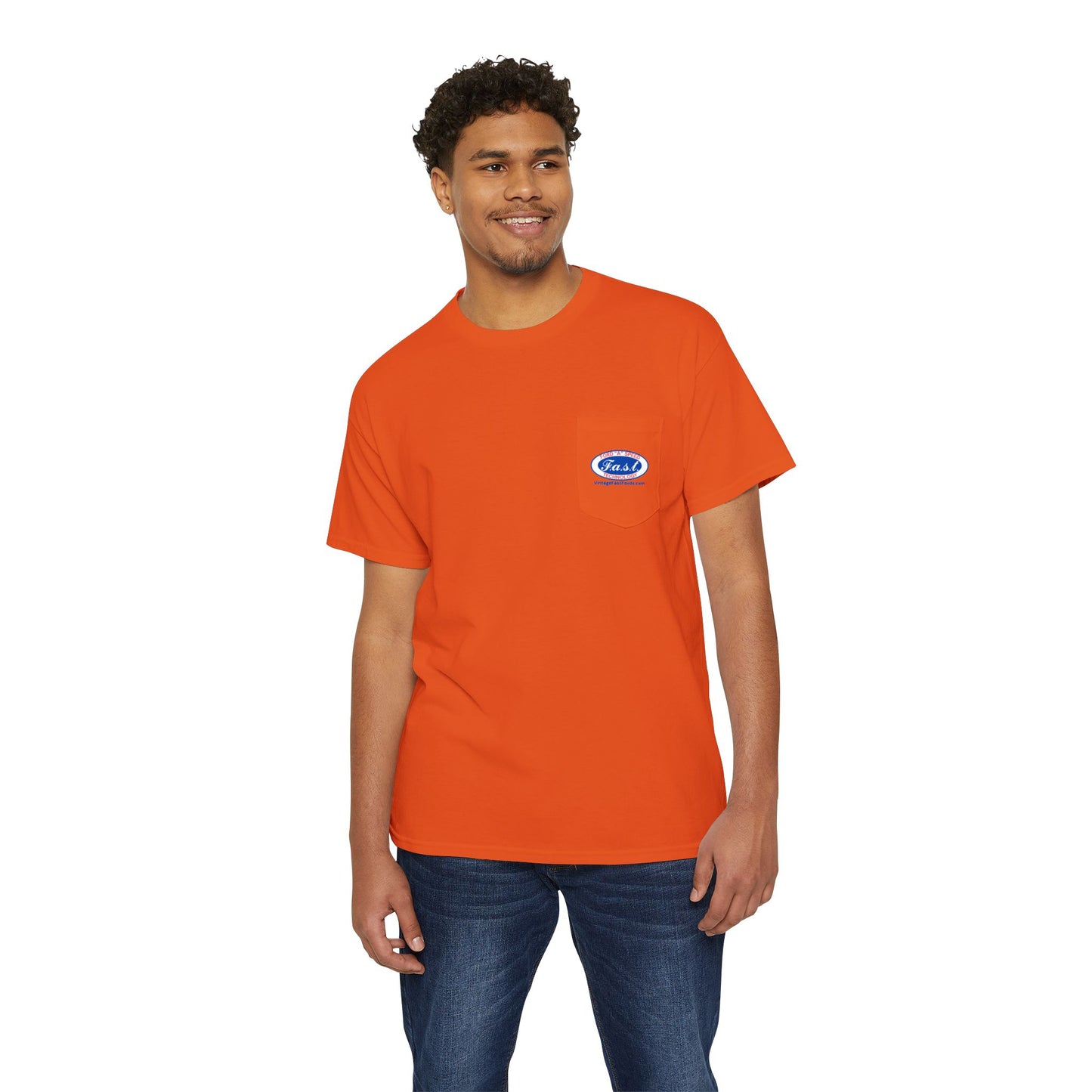 F.A.S.T. Pocket Tee (front and back logo) - Unisex Heavy Cotton T-Shirt