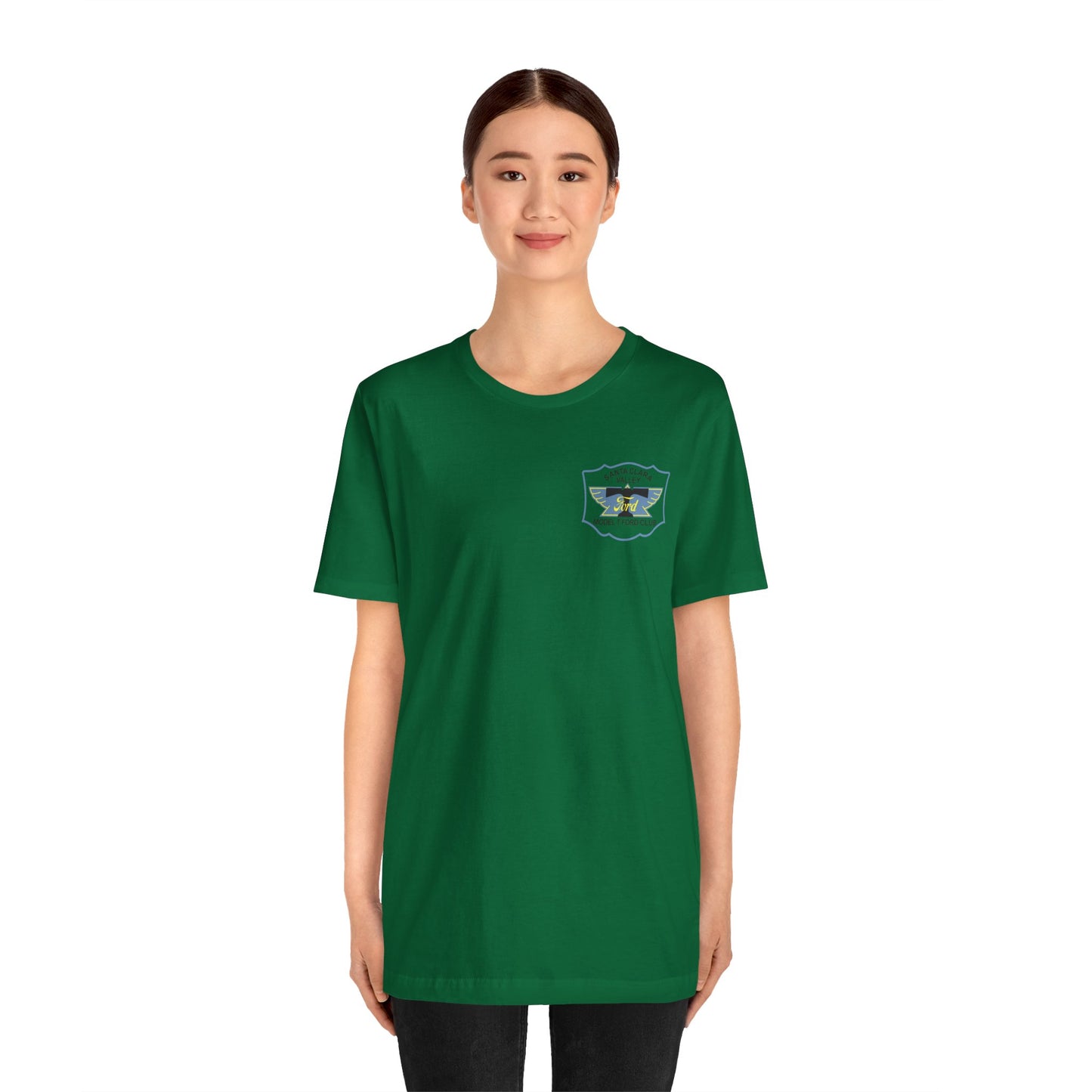 Santa Clara Valley Model T Ford Club (front and back print) Unisex Jersey Short Sleeve Tee