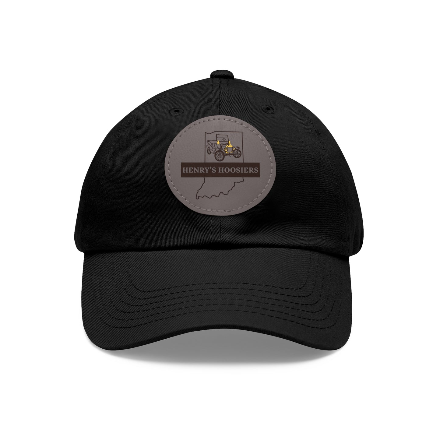 Henry's Hoosiers Dad Hat with Leather Patch (Round)