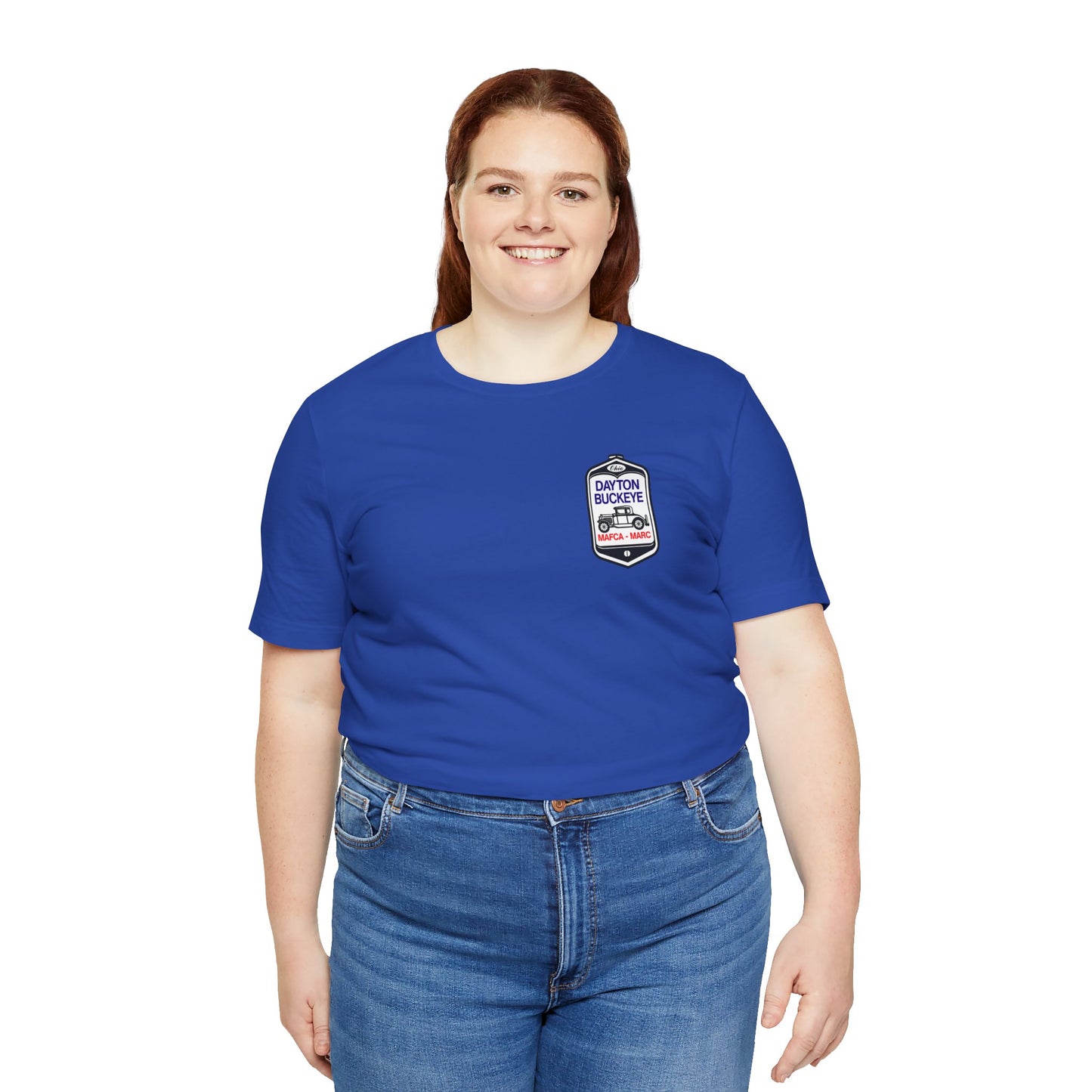 Dayton Buckeye (front and back logo) Unisex Jersey Short Sleeve Tee