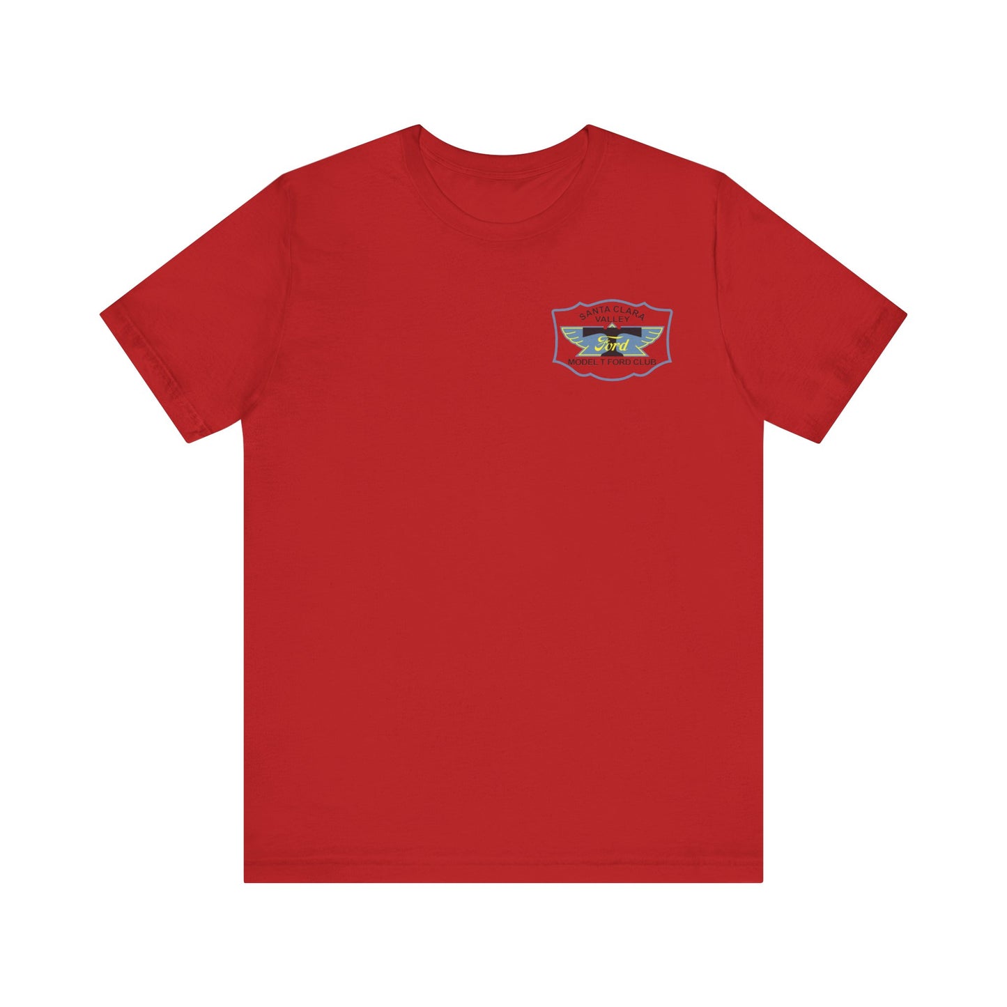 Santa Clara Valley Model T Ford Club (front and back print) Unisex Jersey Short Sleeve Tee