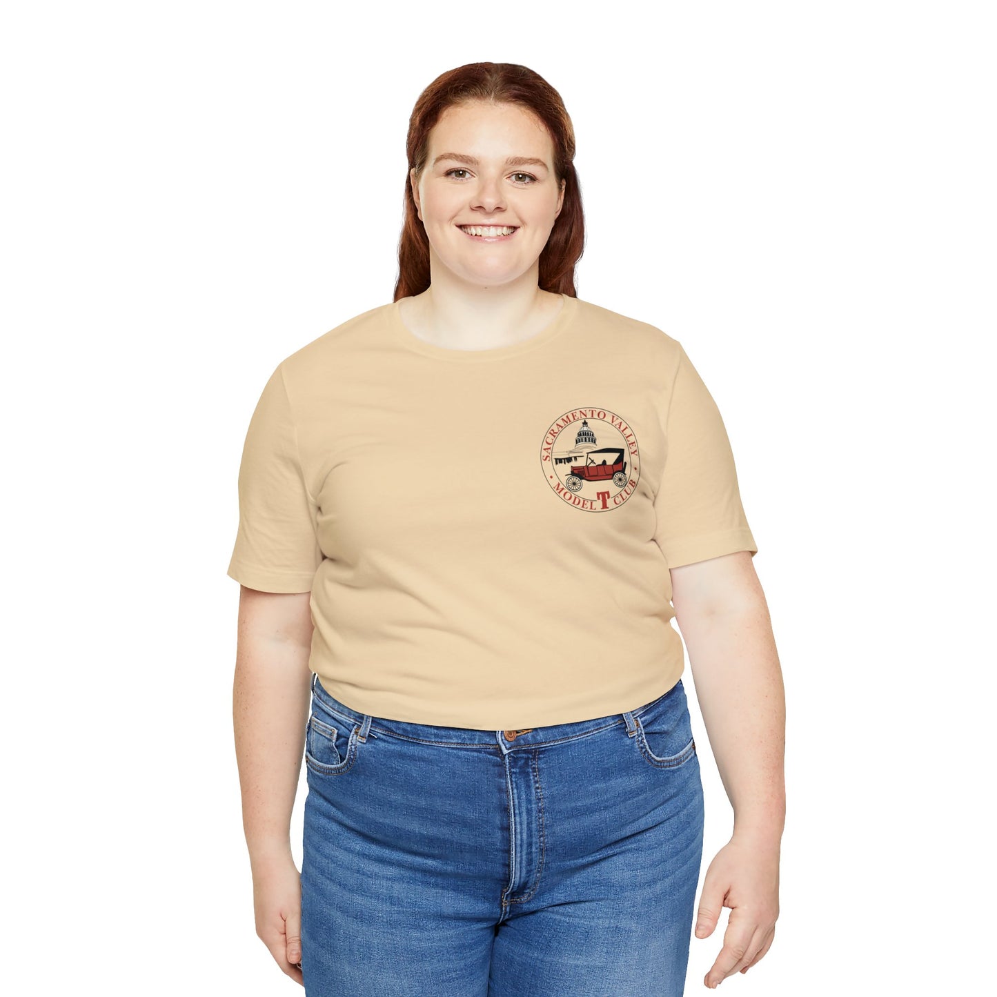 Sacramento Valley Model T Club (front and back logo) Unisex Jersey Short Sleeve Tee