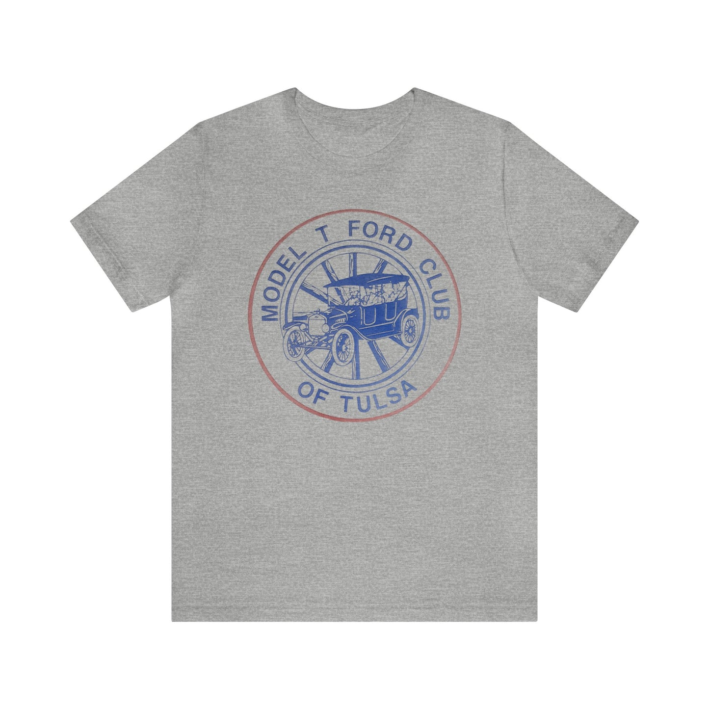 Model T Ford Club of Tulsa (Distressed effect for vintage look.) Unisex Jersey Short Sleeve Tee