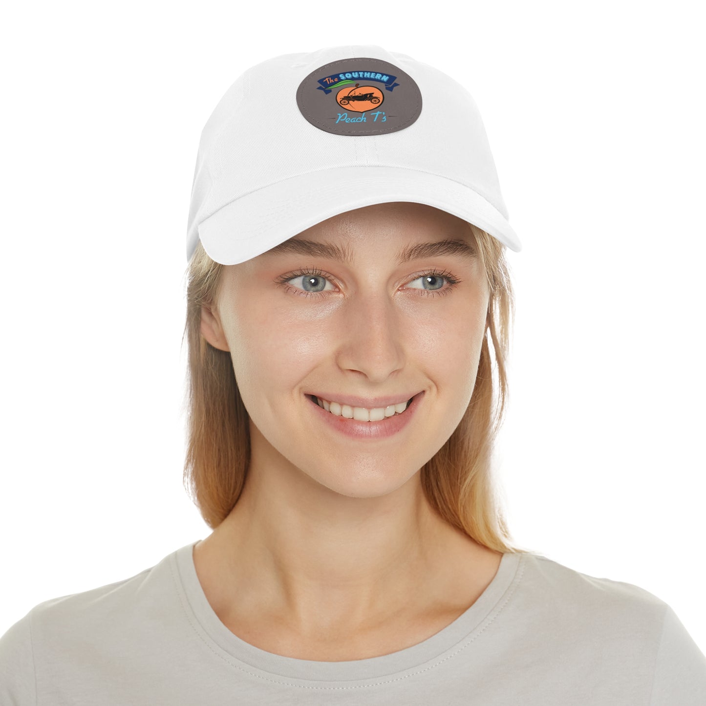 The Southern Peach T's Dad Hat with Leather Patch (Round)