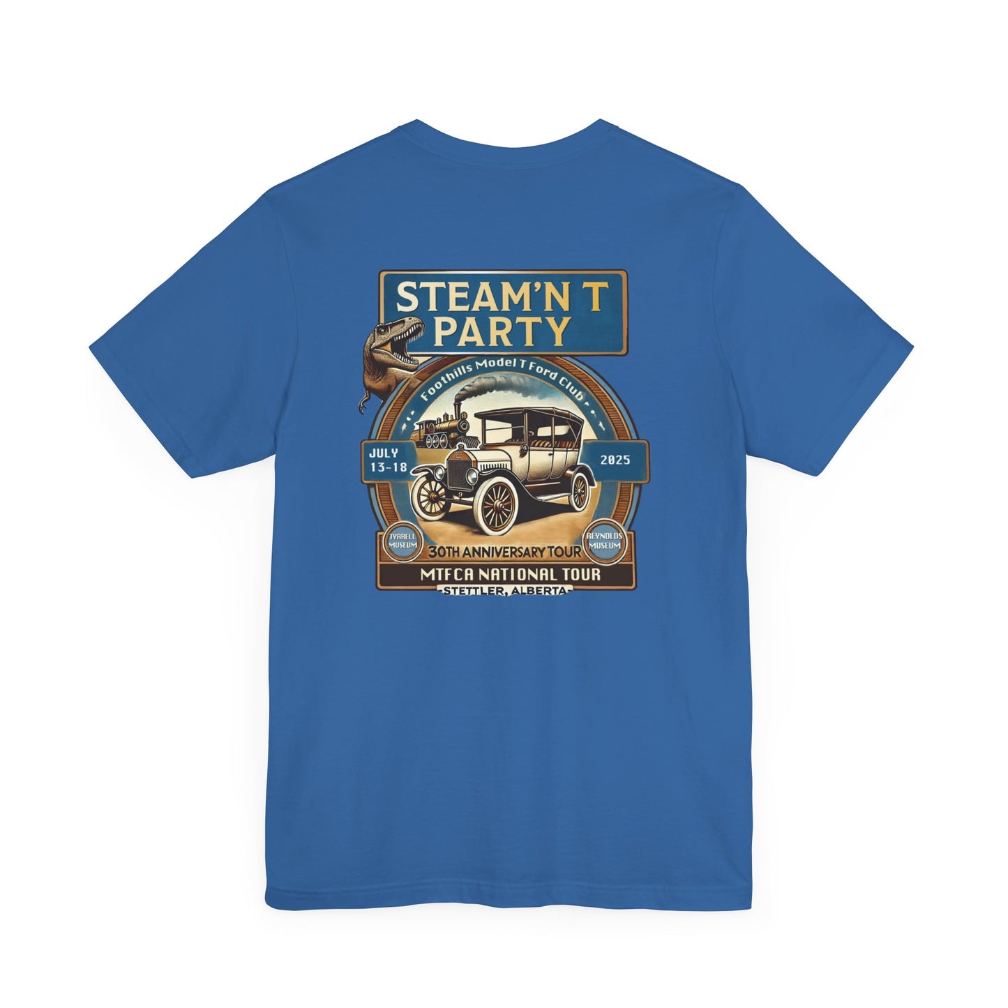 Foothills Model T Ford Club STEAM'N T PARTY (front and back logos)