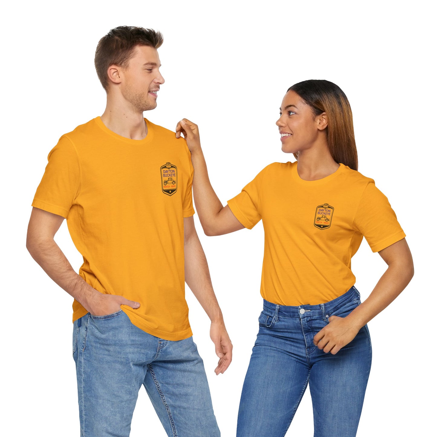 Dayton Buckeye (front and back logo) Unisex Jersey Short Sleeve Tee