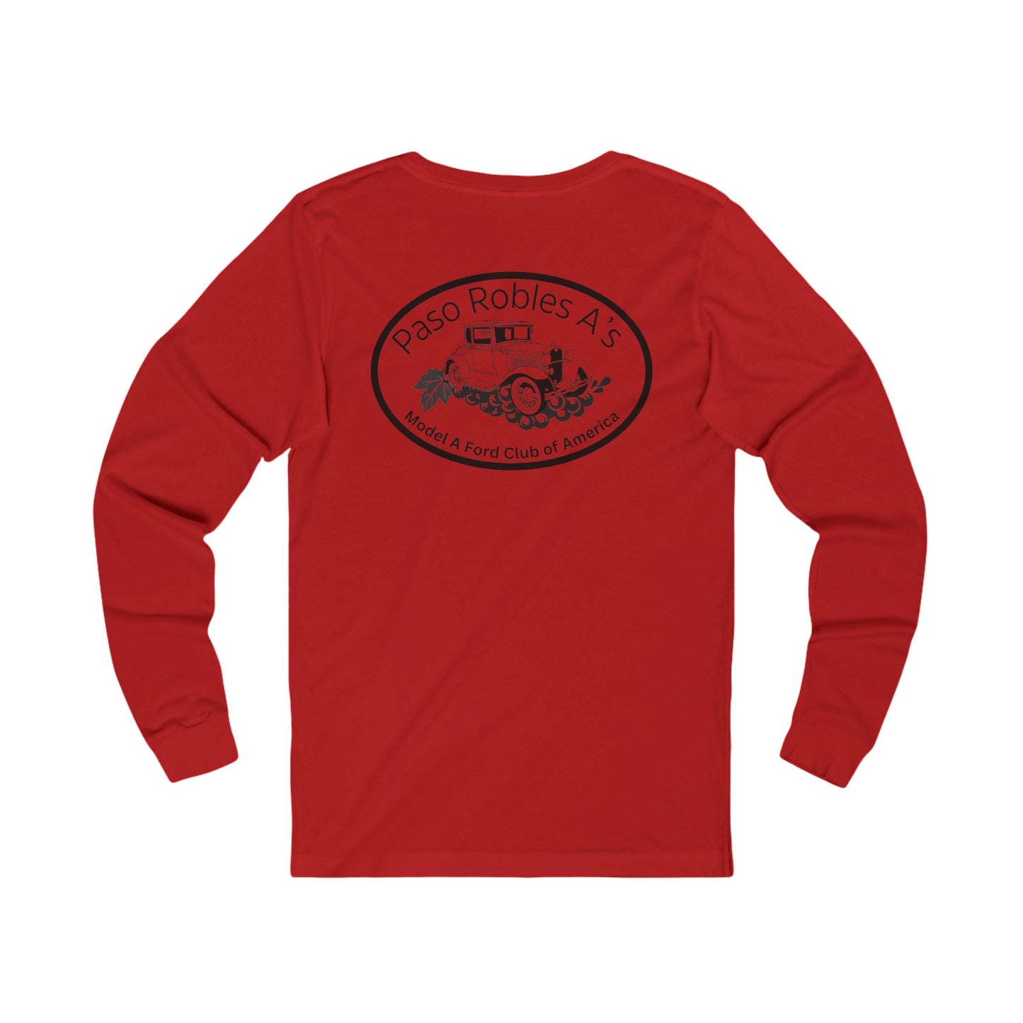 Paso Robles A's MAFCA (chest and back logos) Unisex Jersey Long Sleeve Tee - Vintage Ford Club Design