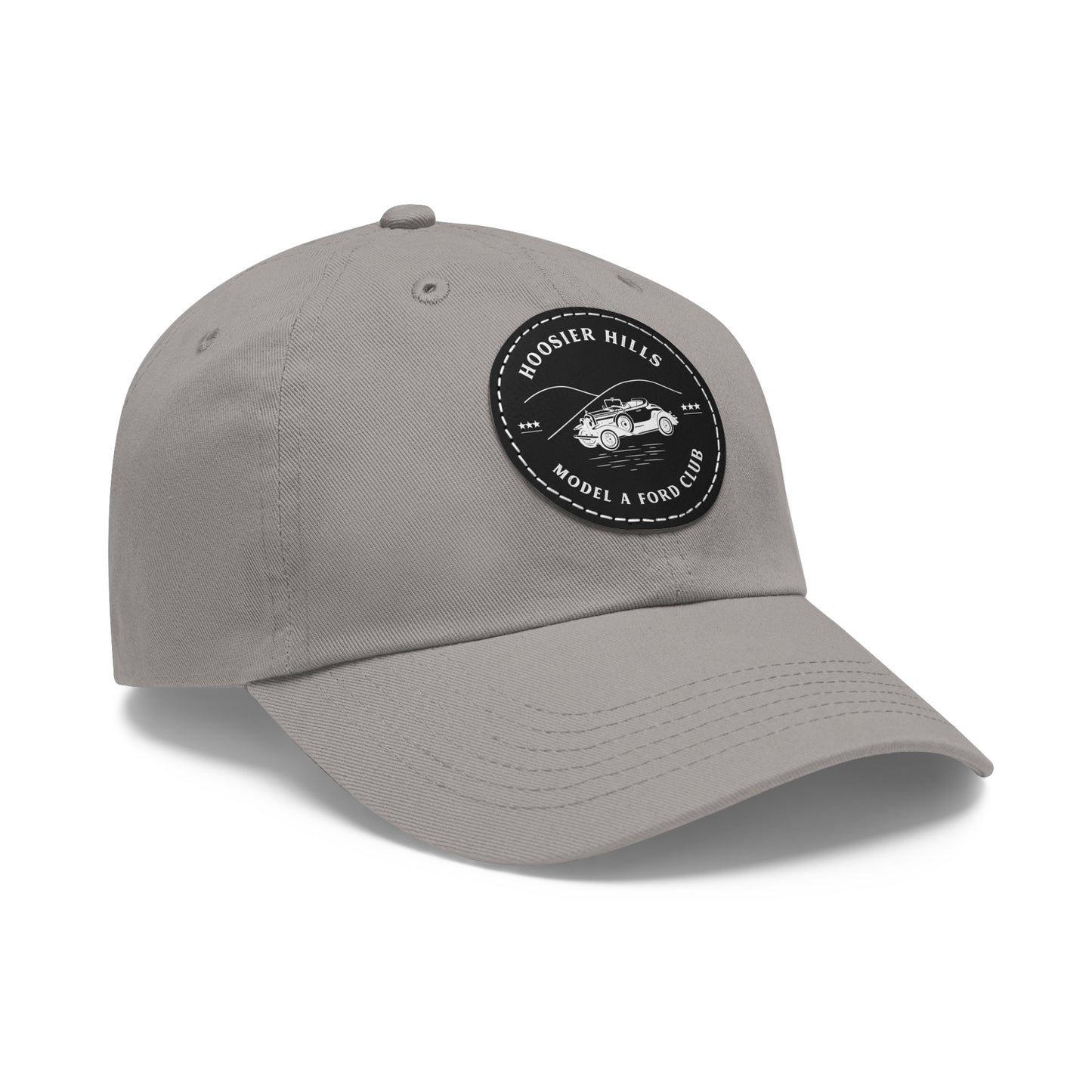 Hoosier Hill Model A Ford Club Dad Hat with Leather Patch (Round)