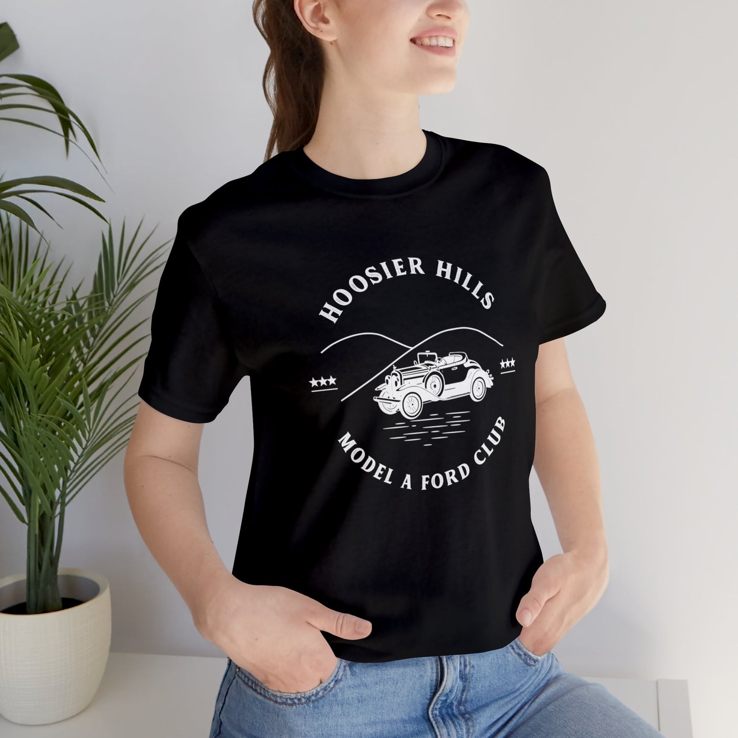 Hoosier Hills Model A Ford Club Unisex Jersey Short Sleeve Tee