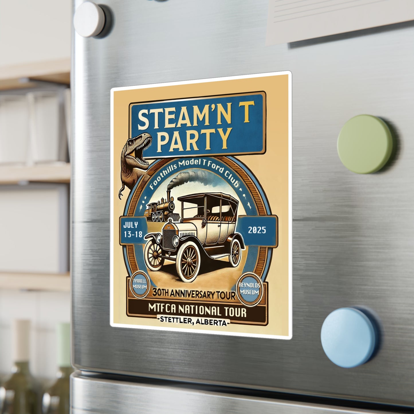 Foothills Model T Ford Club STEAM'N T PARTY Vinyl Decals - Steam'n T Party 2025