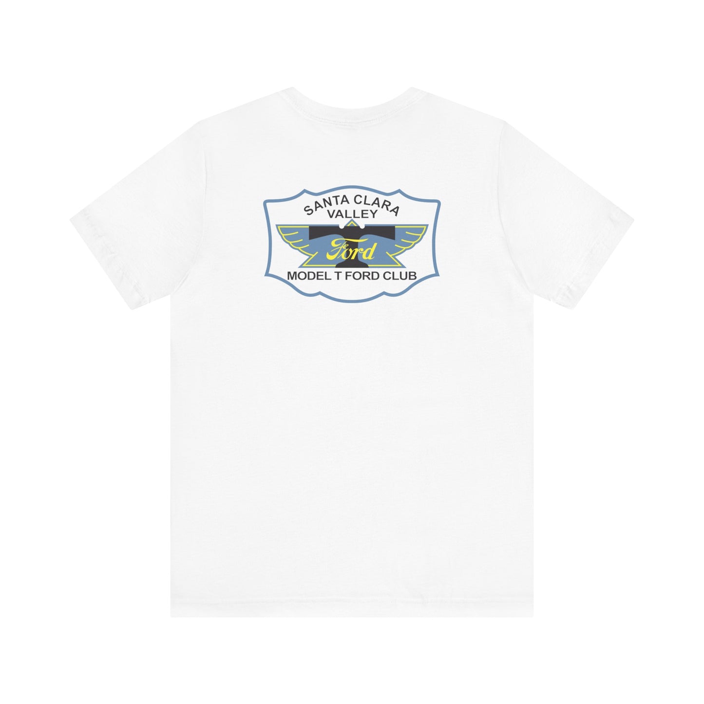 Santa Clara Valley Model T Ford Club (front and back print) Unisex Jersey Short Sleeve Tee