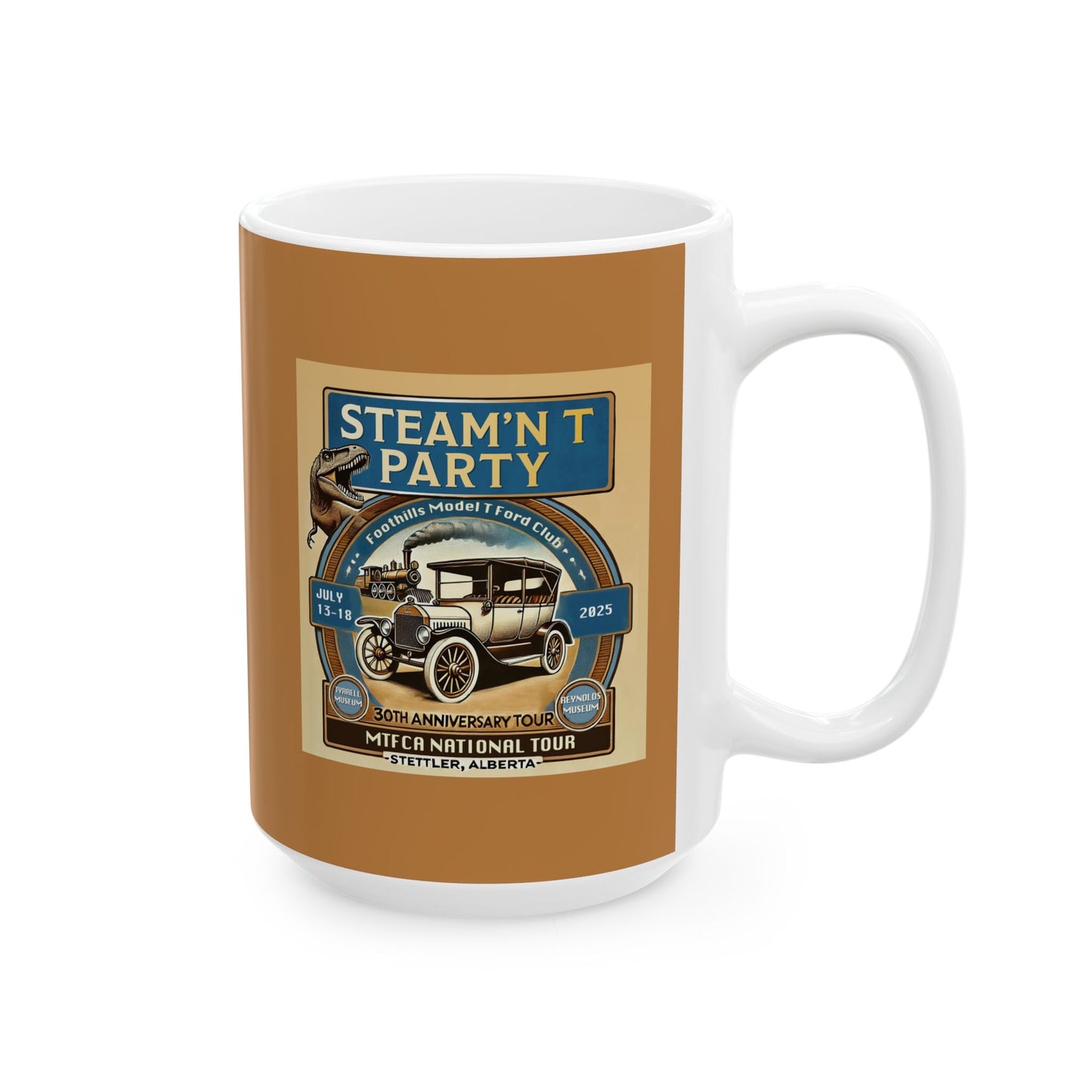 Foothills Model T Ford Club STEAM'N T PARTY Ceramic Mug - Perfect for Coffee Lovers and Gift Giving