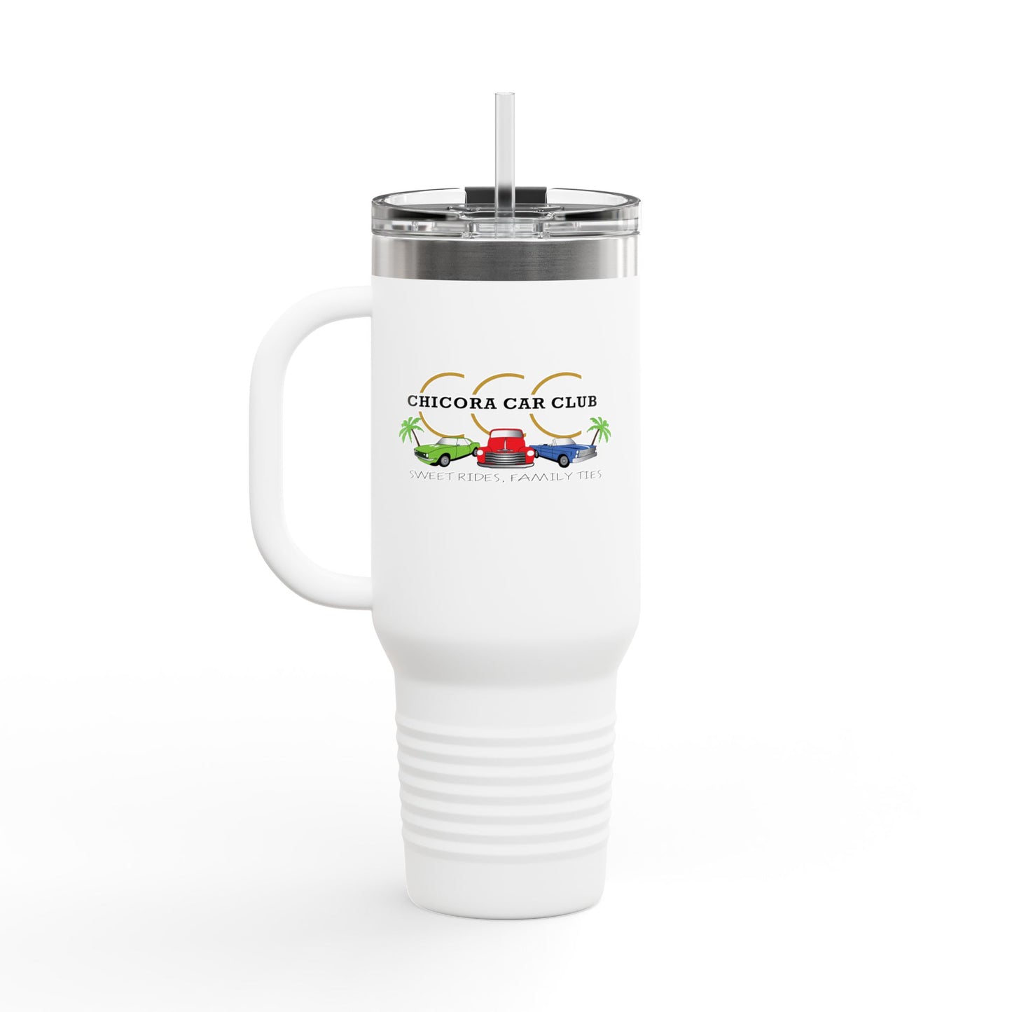 Chicora Car Club AACA Insulated Travel Mug, 40oz - Perfect for Car Enthusiasts, Customizable Drinkware for Home, Office, Road Trips, or Tailgating