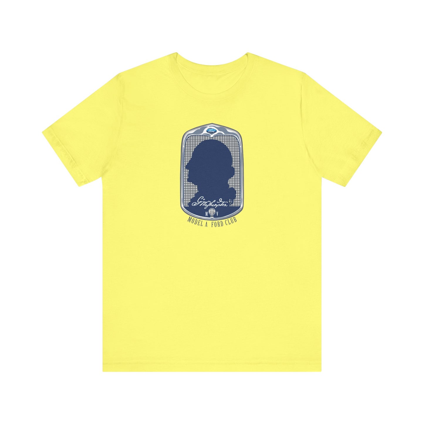 George Washington Model A Ford Club (front blue logo) Unisex Jersey Short Sleeve Tee