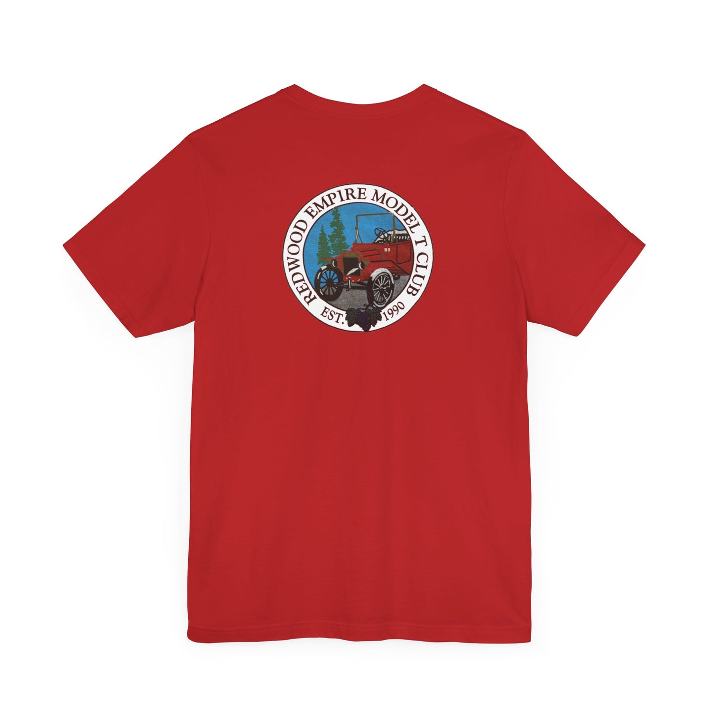 Redwood Empire Model Club (front and back logo) Unisex Short Sleeve Tee - Vintage Style Graphic T-Shirt