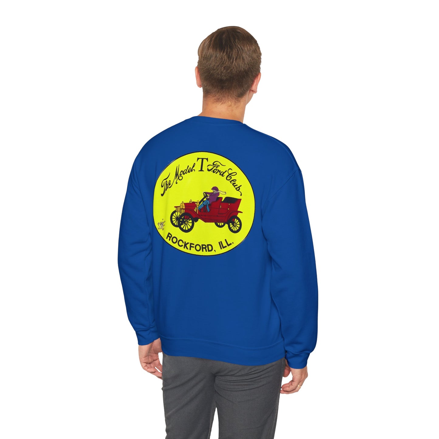 Rockford Model T Ford Club (front and back print) Unisex Heavy Blend™ Crewneck Sweatshirt