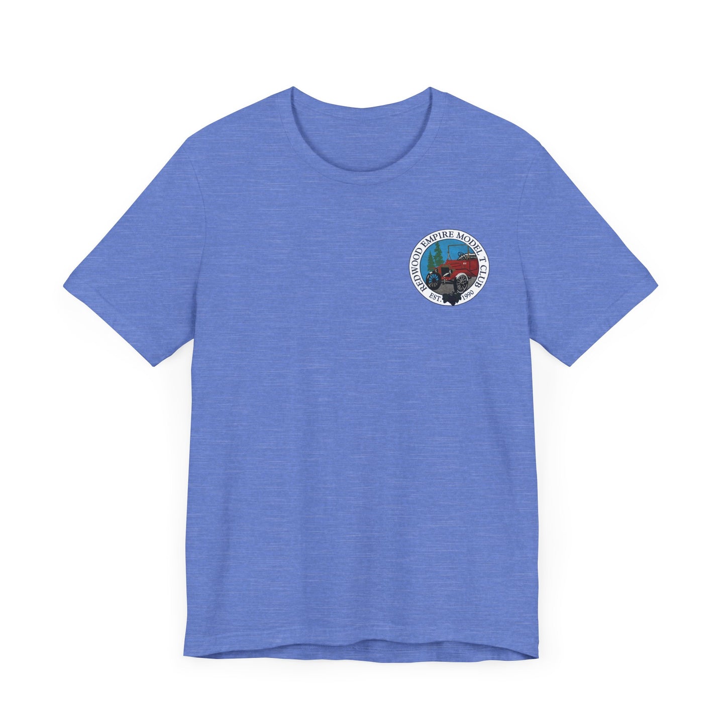 Redwood Empire Model T Club (single small front logo) Unisex Short Sleeve Tee - Outdoor Graphic T-Shirt