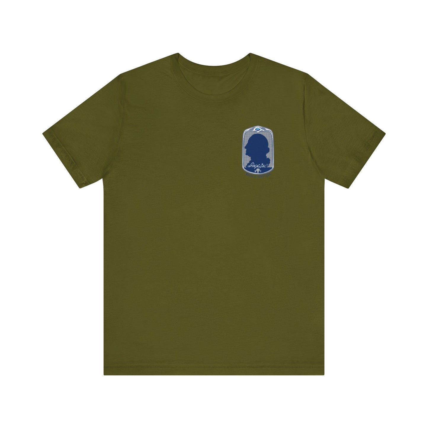 George Washington Model A Ford Club (front and back blue logo) Unisex Jersey Short Sleeve Tee