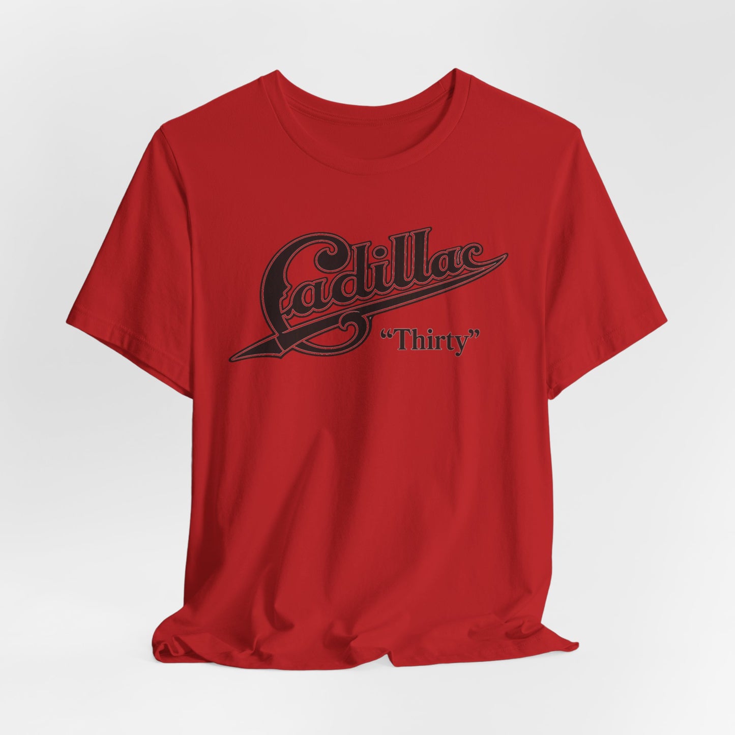 Cadillac “Thirty” Tee – Retro Vintage Script Graphic T‑Shirt