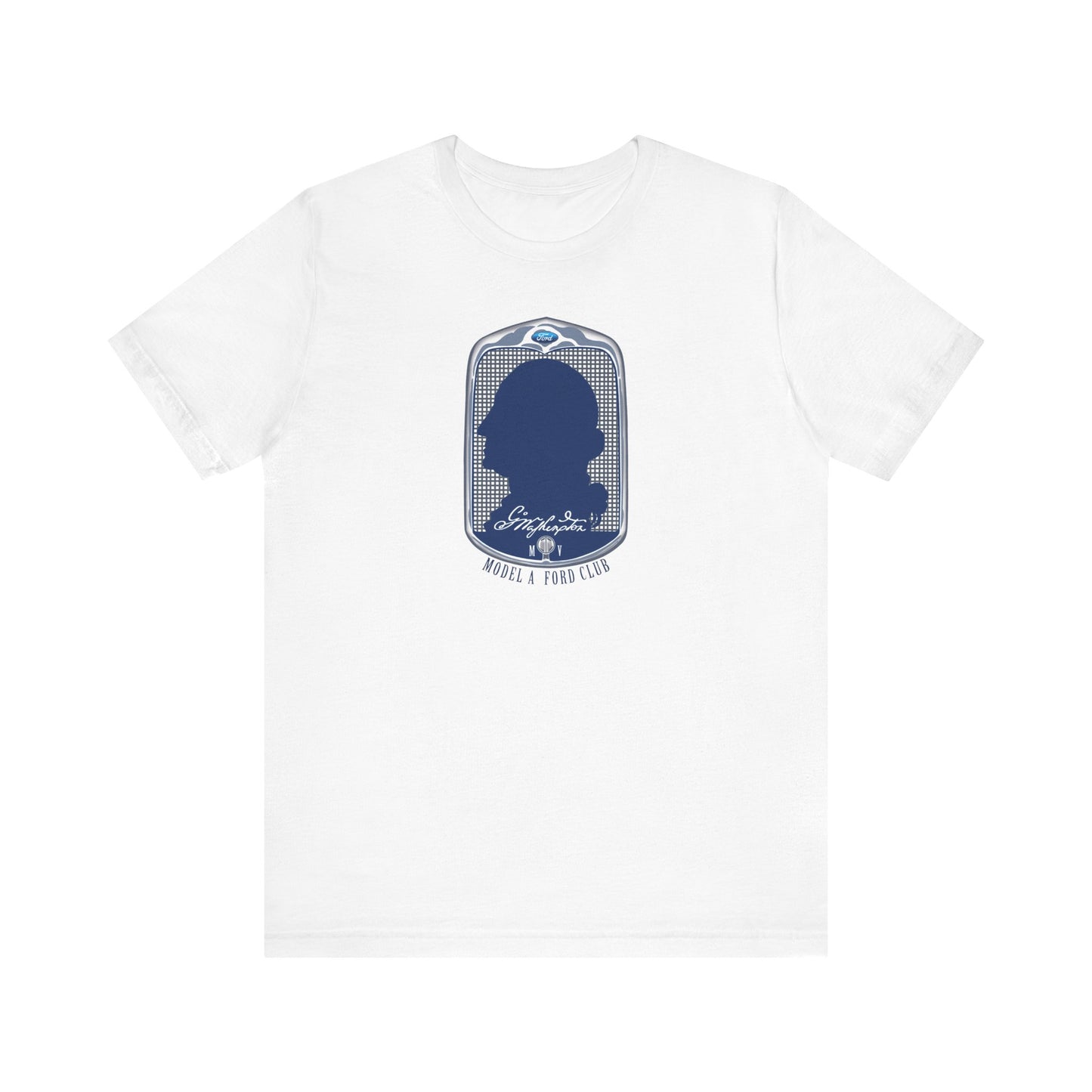 George Washington Model A Ford Club (front blue logo) Unisex Jersey Short Sleeve Tee