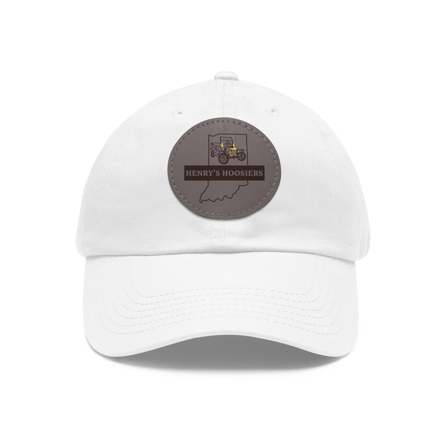 Henry's Hoosiers Dad Hat with Leather Patch (Round)