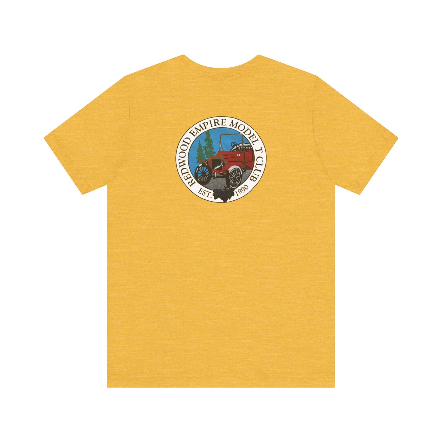 Redwood Empire Model Club (front and back logo) Unisex Short Sleeve Tee - Vintage Style Graphic T-Shirt