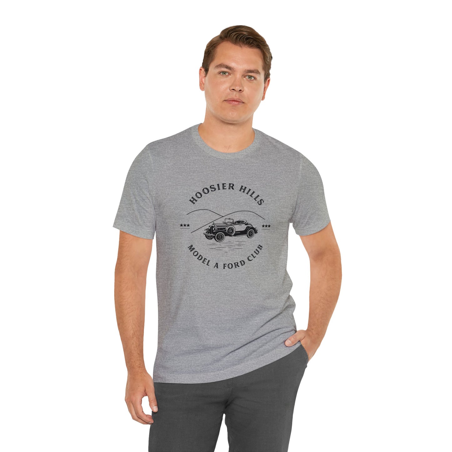 Hoosier Hills Model A Ford Club Unisex Jersey Short Sleeve Tee