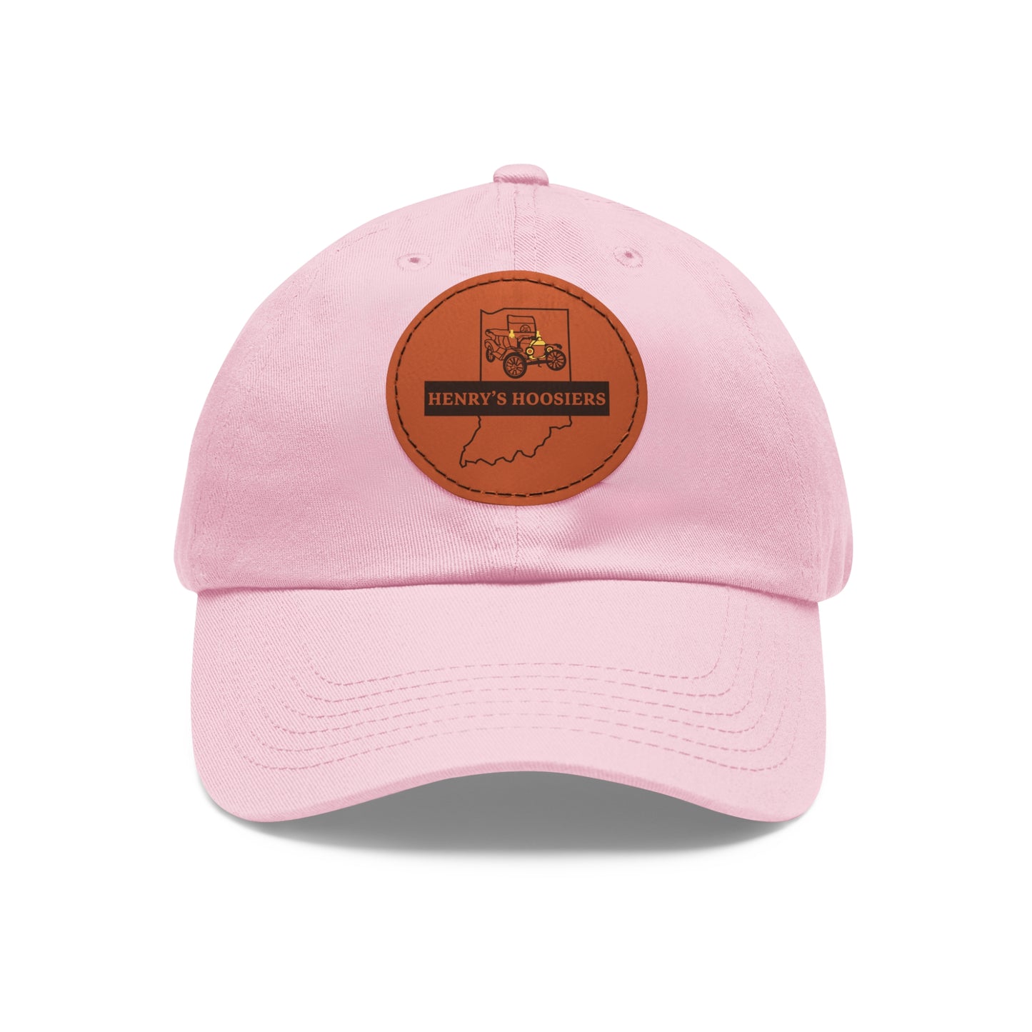 Henry's Hoosiers Dad Hat with Leather Patch (Round)