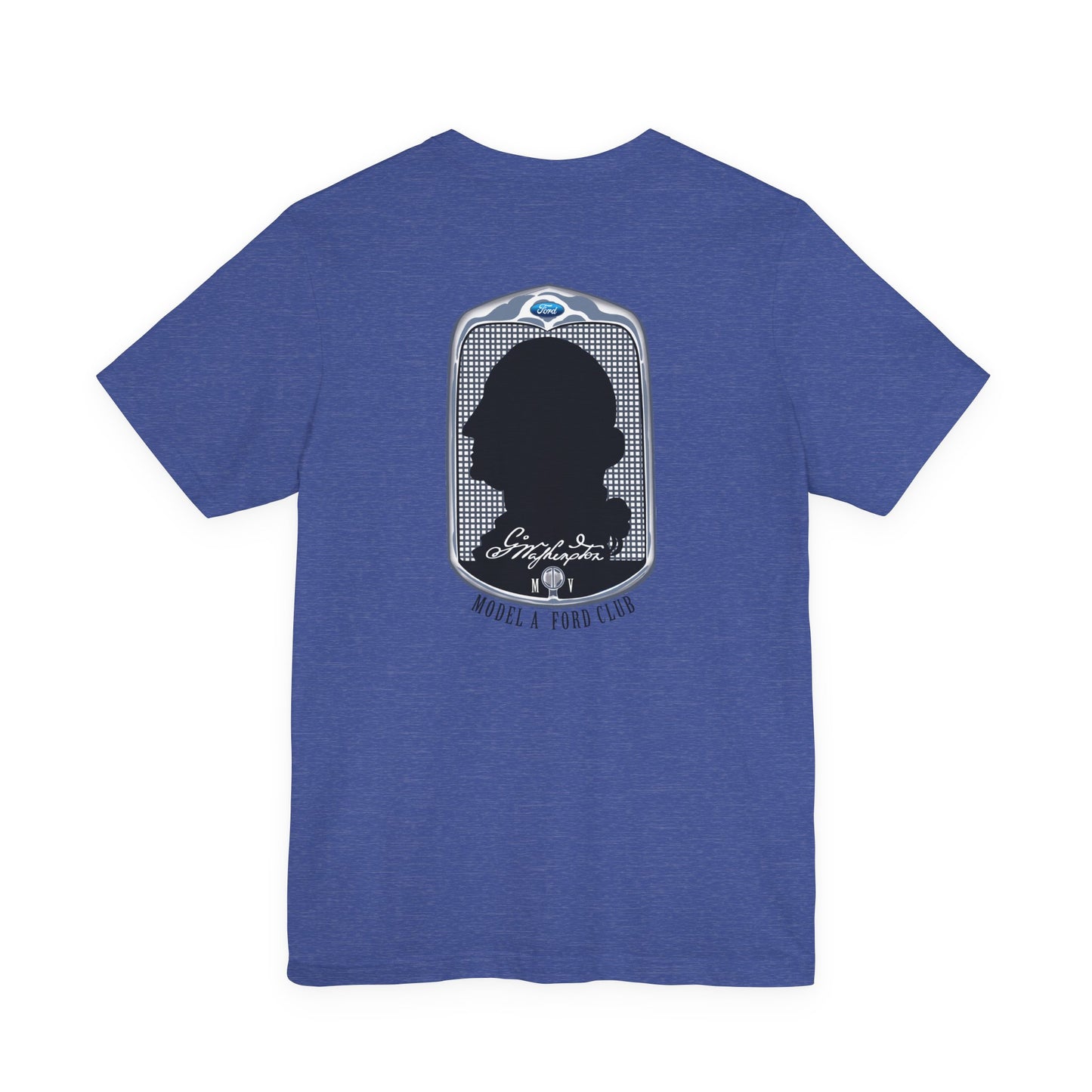 George Washington Model A Ford Club (front and back black logo) Unisex Jersey Short Sleeve Tee