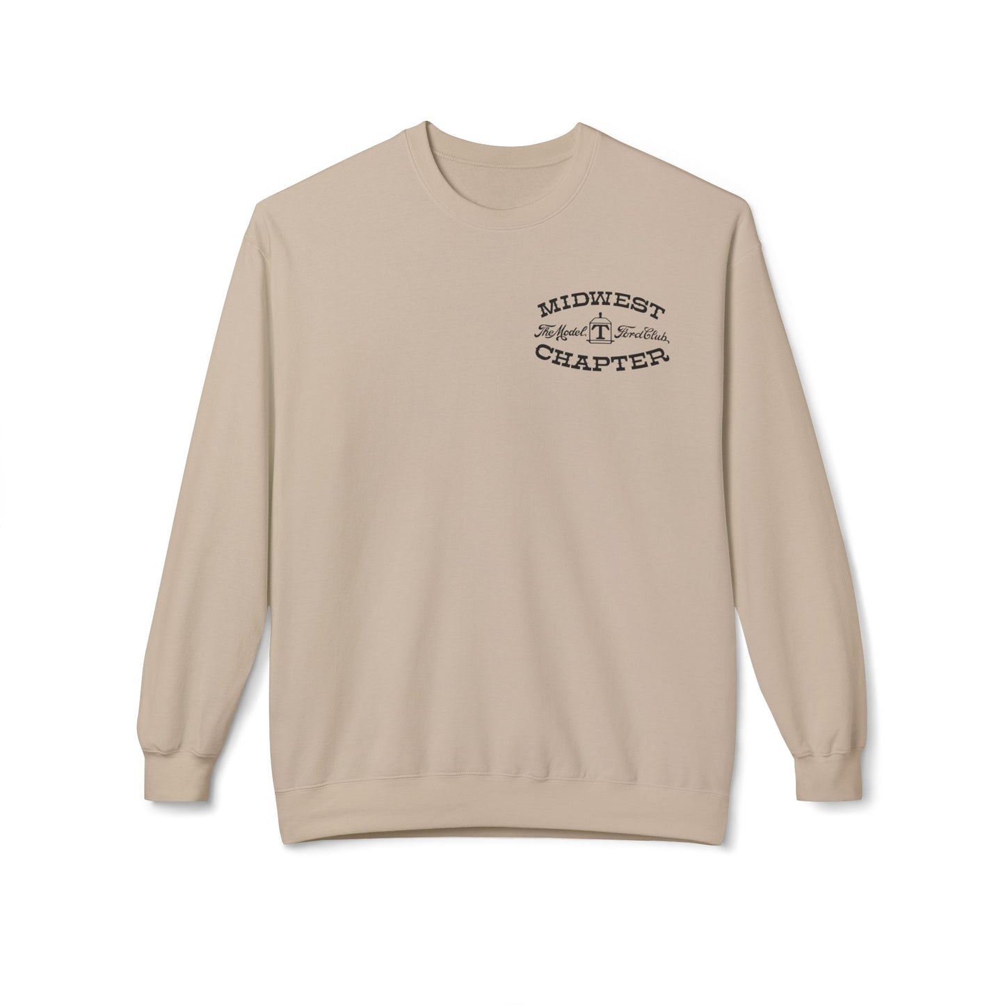 Midwest Chapter - The Model T Ford Club (front logo) Unisex Fleece Crewneck Sweatshirt - Cozy & Stylish