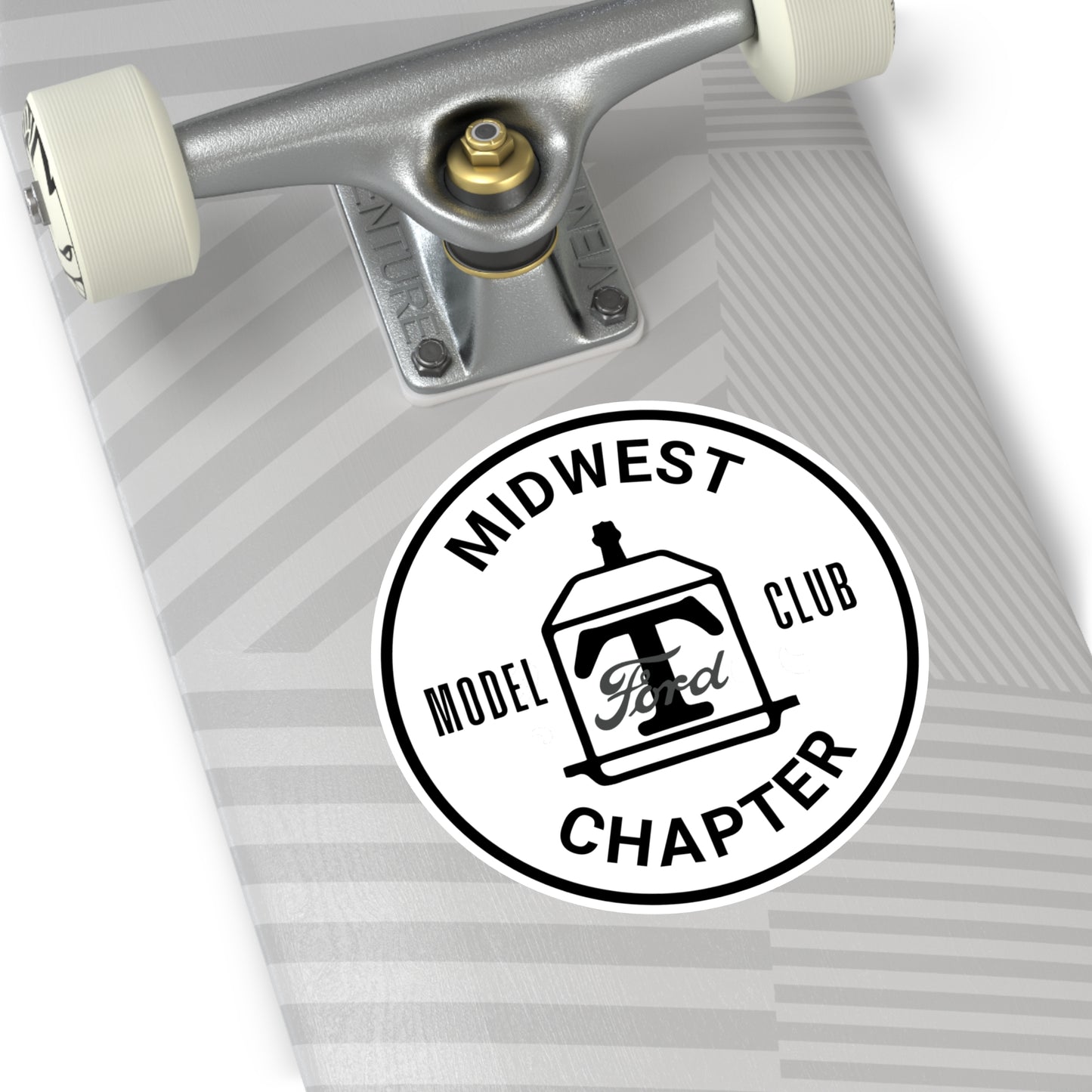 Midwest Chapter - The Model T Ford Club Round Vinyl Sticker — Vintage Car Decal