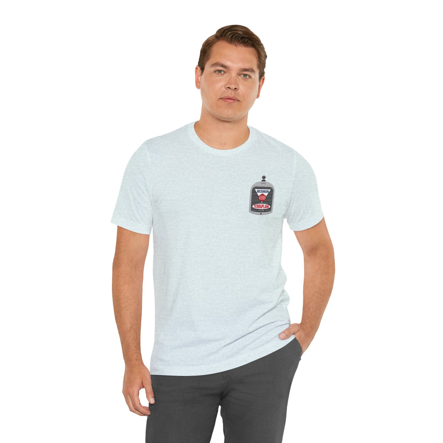 Hudson Essex Terraplane Club Small Chest Logo — Unisex Jersey Short Sleeve Tee