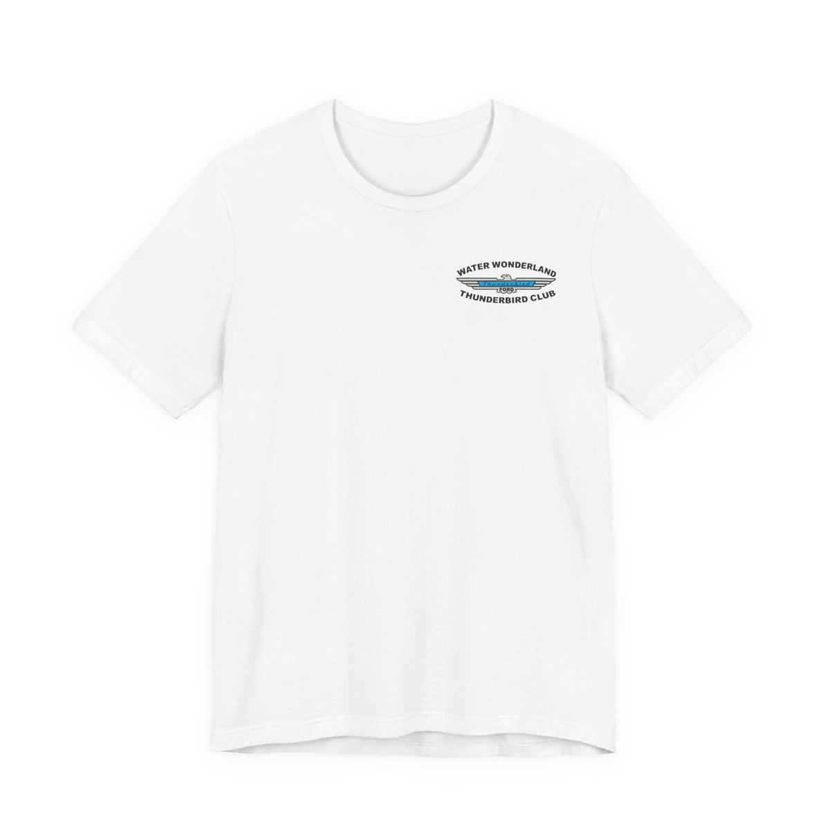Water Wonderland Thunderbird Club T-Shirt Front and Back Logos – Unisex Soft Short Sleeve Tee