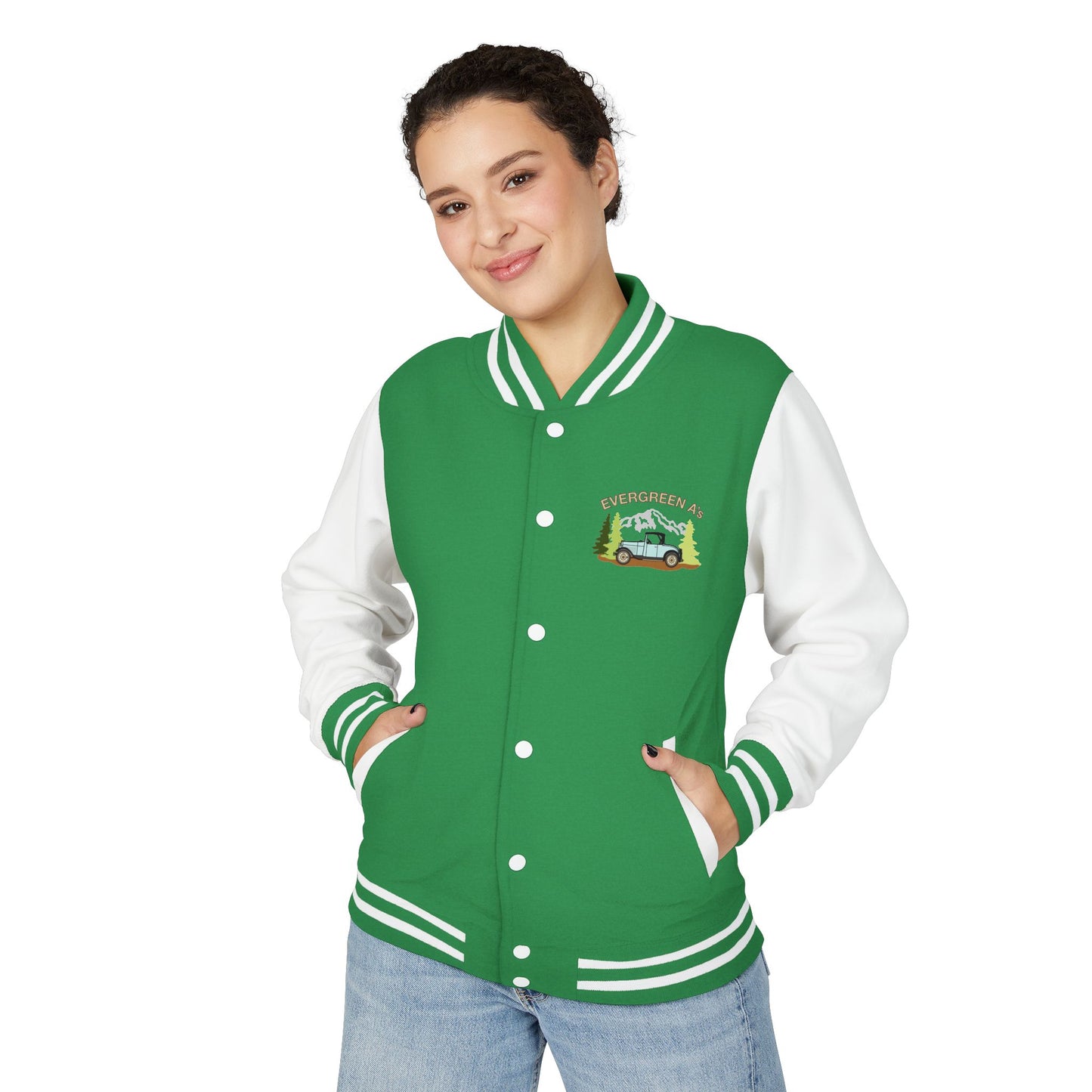 Evergreen A’s Mountain Jeep Letterman Jacket