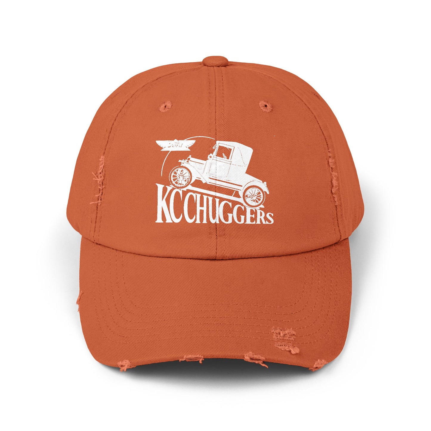 Distressed Logo Cap — KC Chuggers Vintage-Style Black Baseball Hat