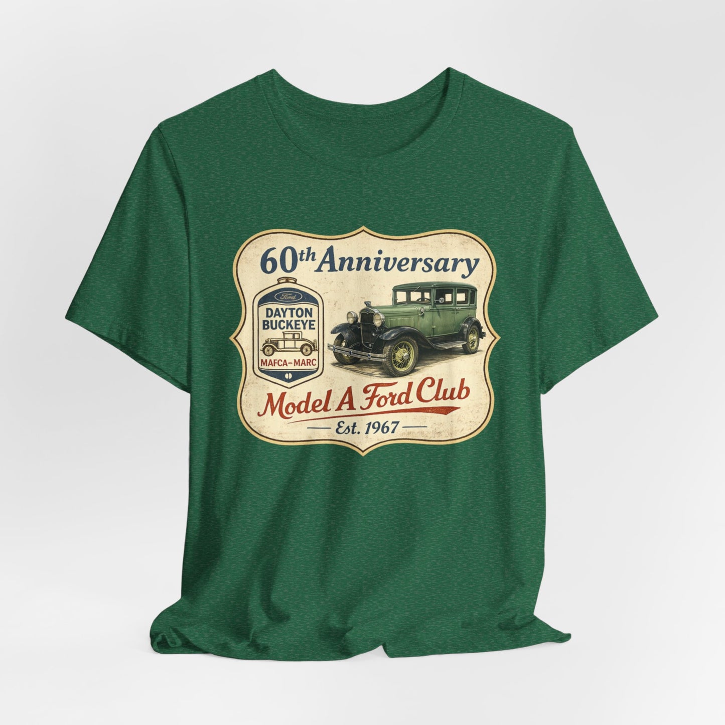 Dayton Buckeye Model A Ford Club 60th Anniversary Tee (SSG) - Vintage Classic Car Shirt